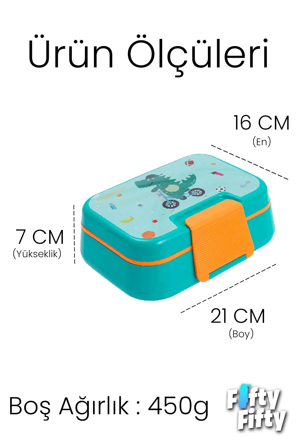 1030 ML Tek Kat 4 Bölme Çocuk Beslenme Kutusu Çatal / Kaşık -FFB1262