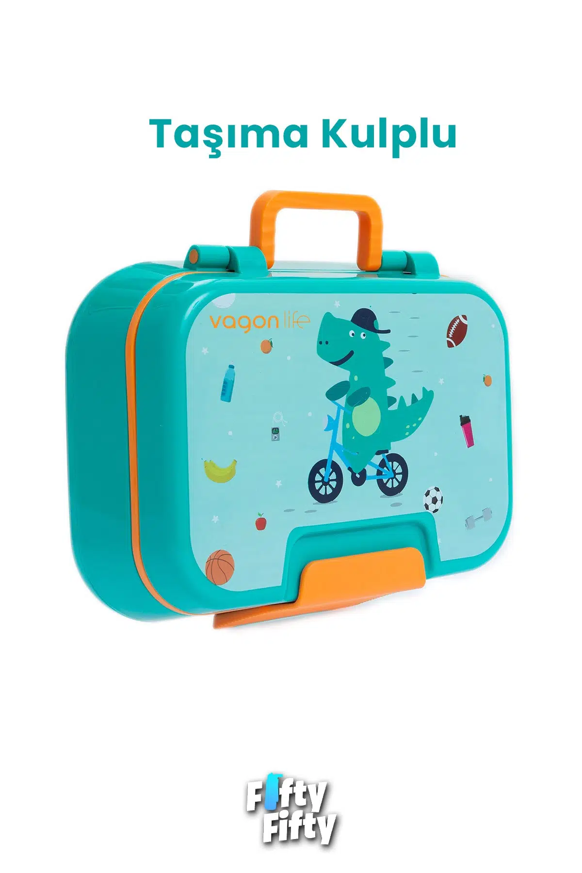 1030 ML Tek Kat 4 Bölme Çocuk Beslenme Kutusu Çatal / Kaşık -FFB1262