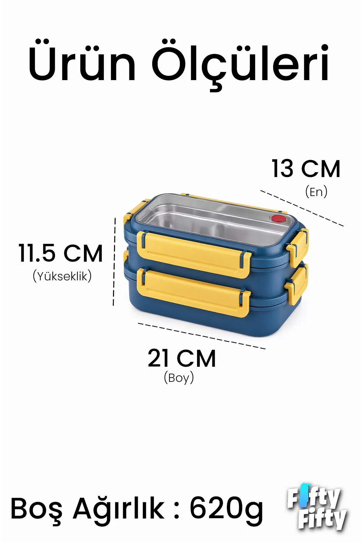 1200 ML İki Kat Üç Bölme Paslanmaz Çelik Bento Lunch Box Yeni Nesil Sefer Tası Çelik Kaşıklı -22FF15