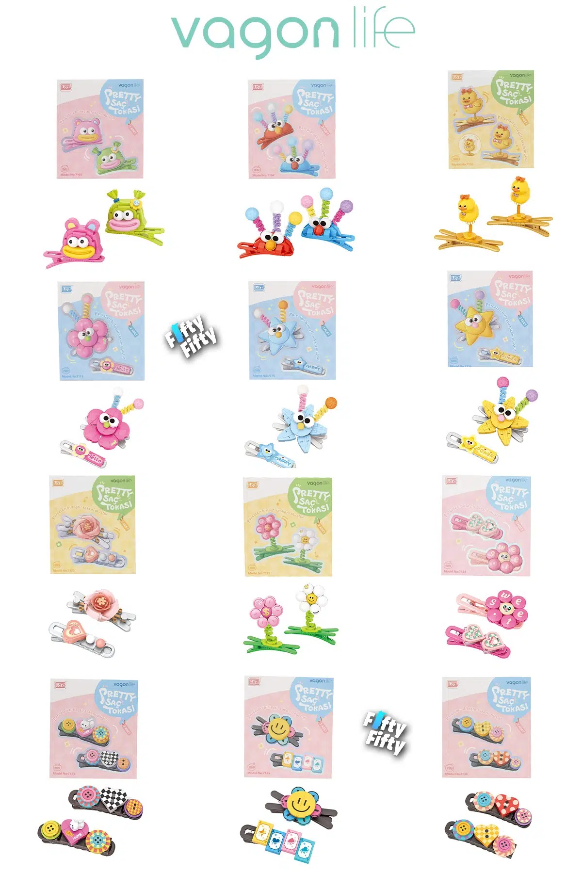 4'lü Saç Toka Seti Önce Birleştir,Sonra Tak (2 Paket 4 Adet Gönderilir) Yapı Toka Seti FF