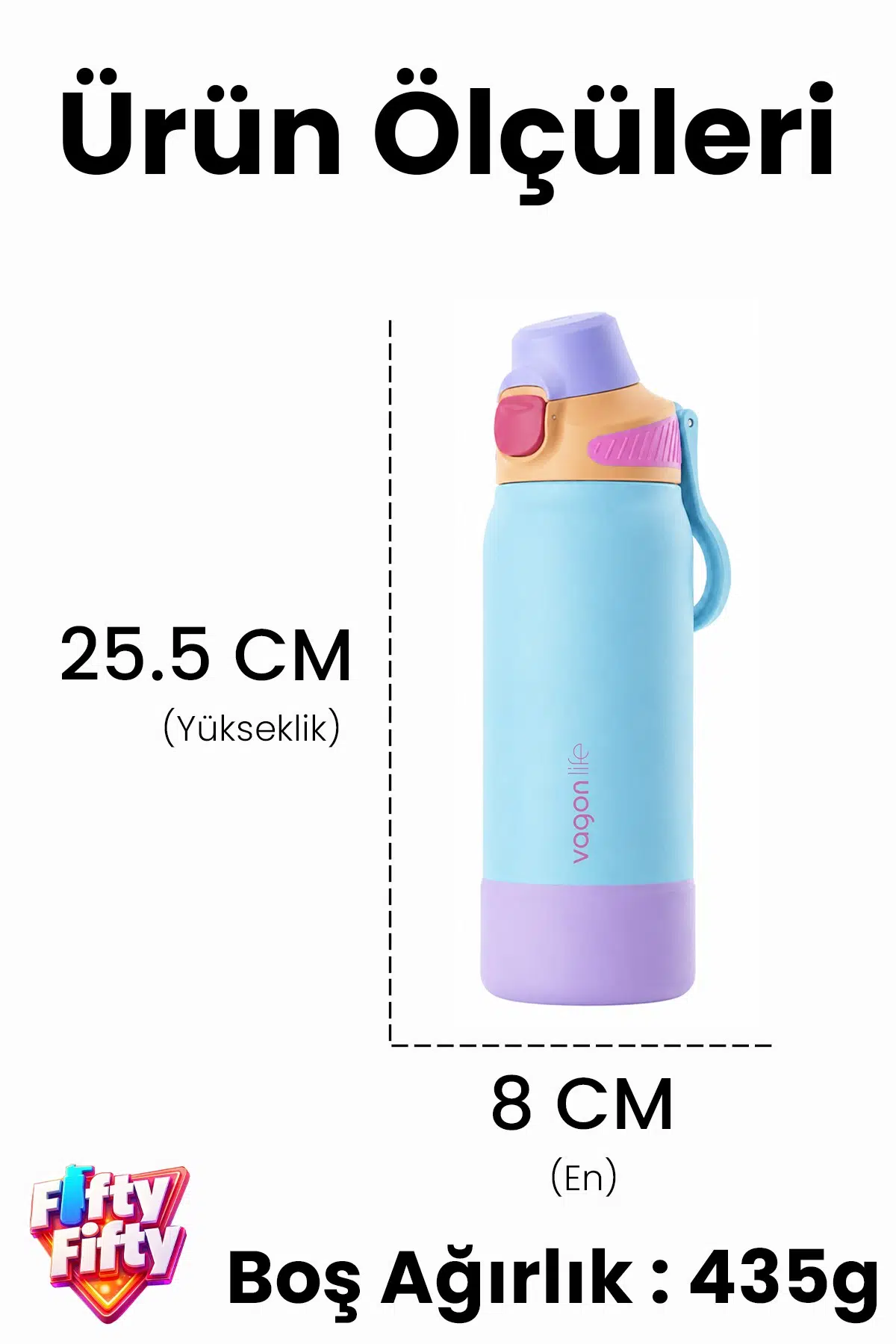 700 ML Tek Kapak Çift Kullanım Pipetli Rahat İçim Kulplu Paslanmaz Çelik Termos FFVGN1112-700ML