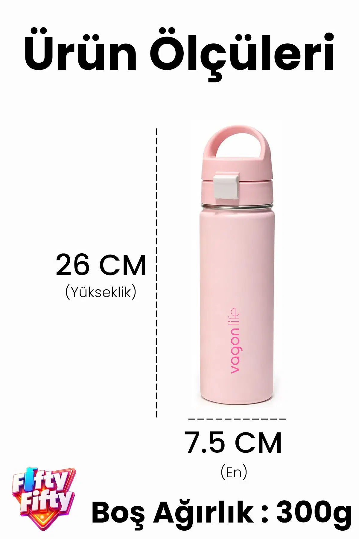550 ML Tek Kapak Çift Kullanım Pipetli Rahat İçim Kulplu Paslanmaz Çelik Termos 1110-550ML
