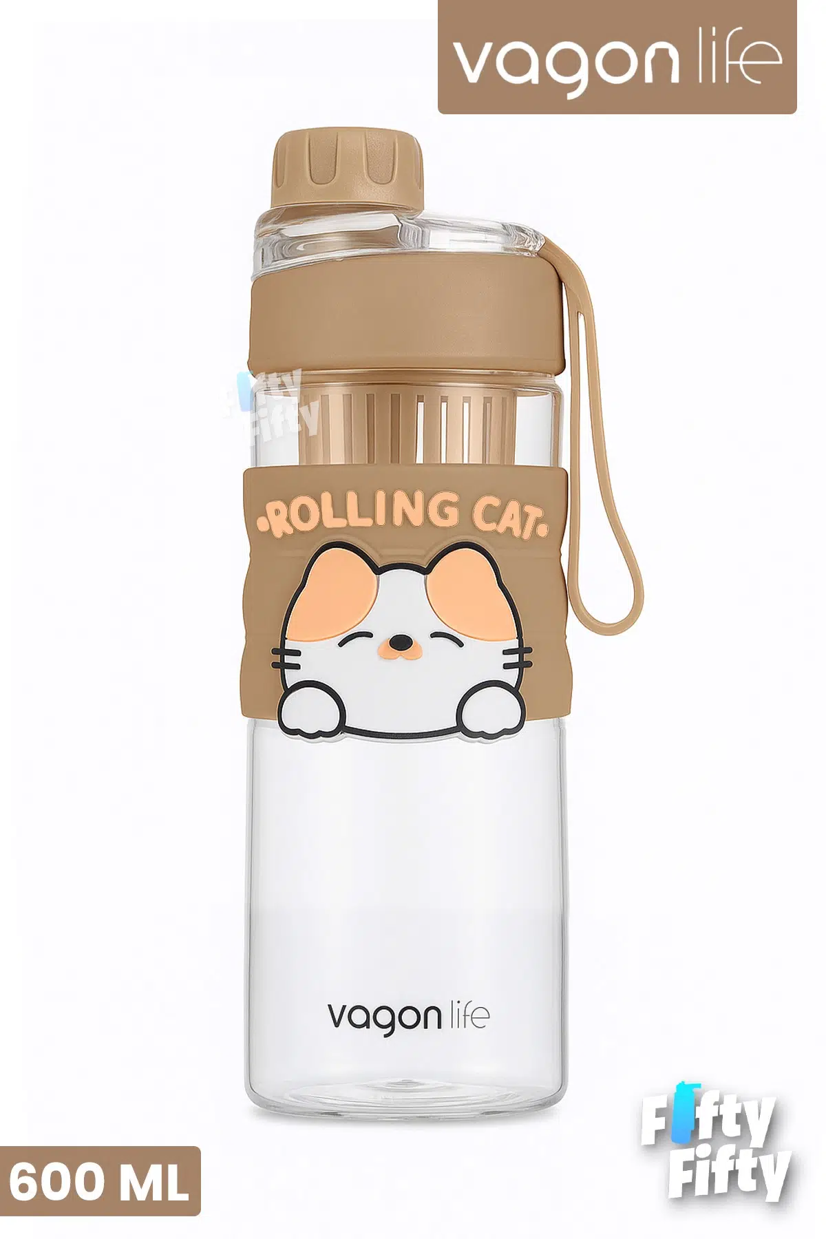 600 ML Rahat İçim (Pipetsiz) Çevir Aç Kapak Taşıma Kulplu Çocuk Su Matarası -VGN2020NEW600ML