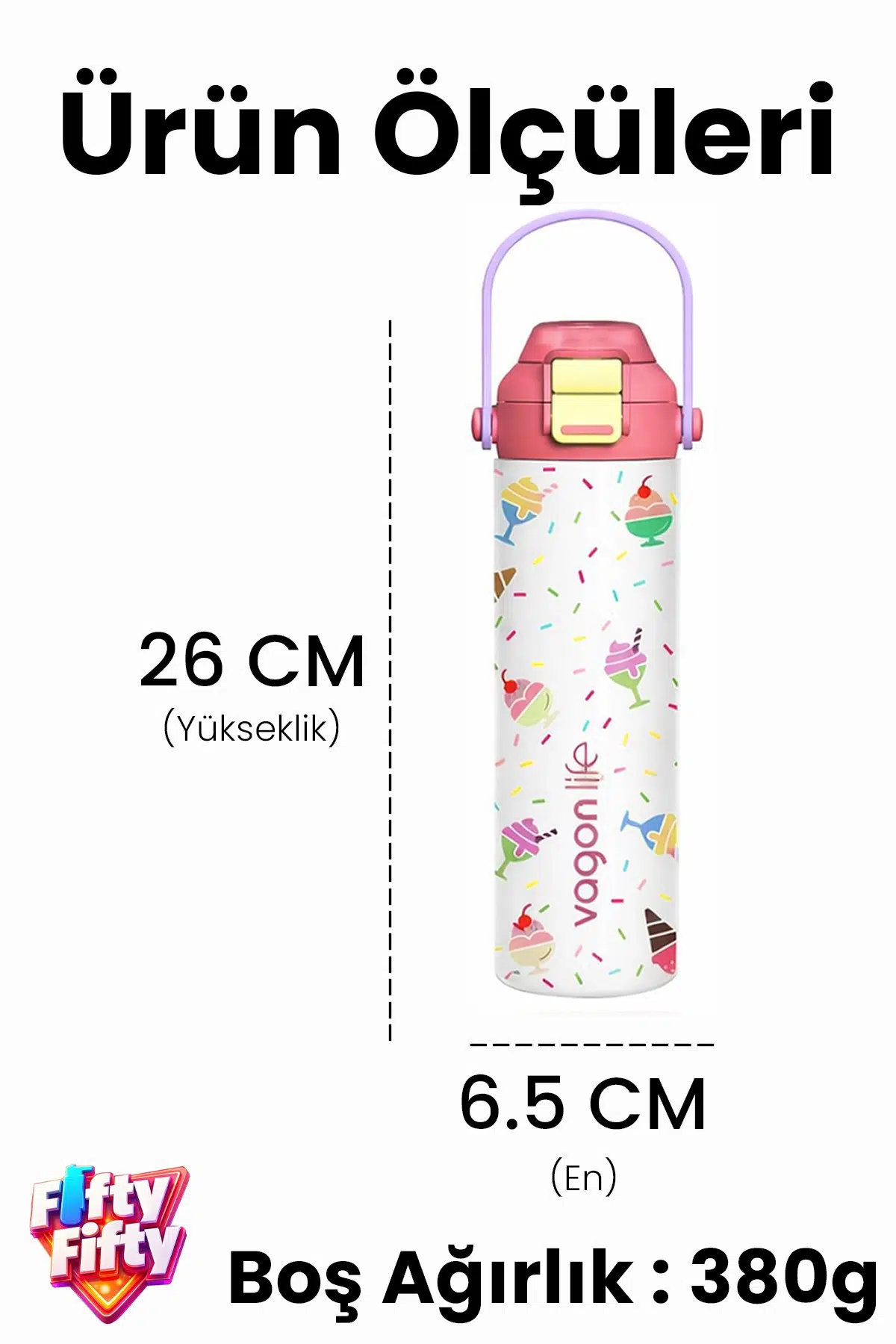 600 ML Tek Kapak Çift Kullanım Pipetli Rahat İçim Kulplu Paslanmaz Çelik Termos ff1111-600ML