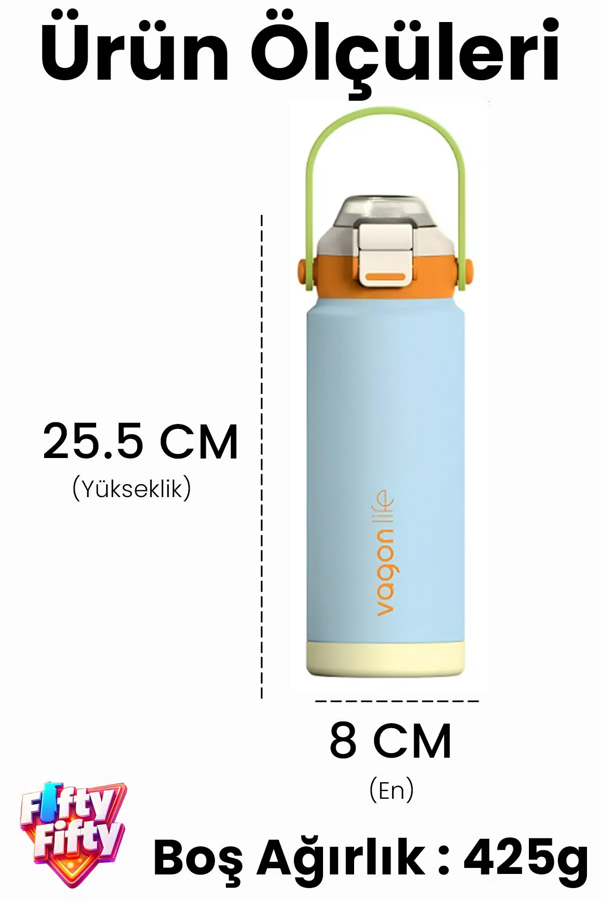 750 ML Tek Kapak Çift Kullanım Pipetli Rahat İçim Kulplu Paslanmaz Çelik Termos ff1108-750ML