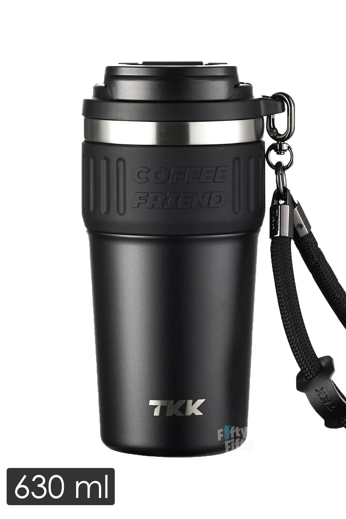 TKK 630 ML Özel Seri Çelik Mug Kahve Bardağı Pipetli/Rahat İçim 6 Saat Sıcak/12 Saat Soğuk Termos -2023 630ML - Siyah