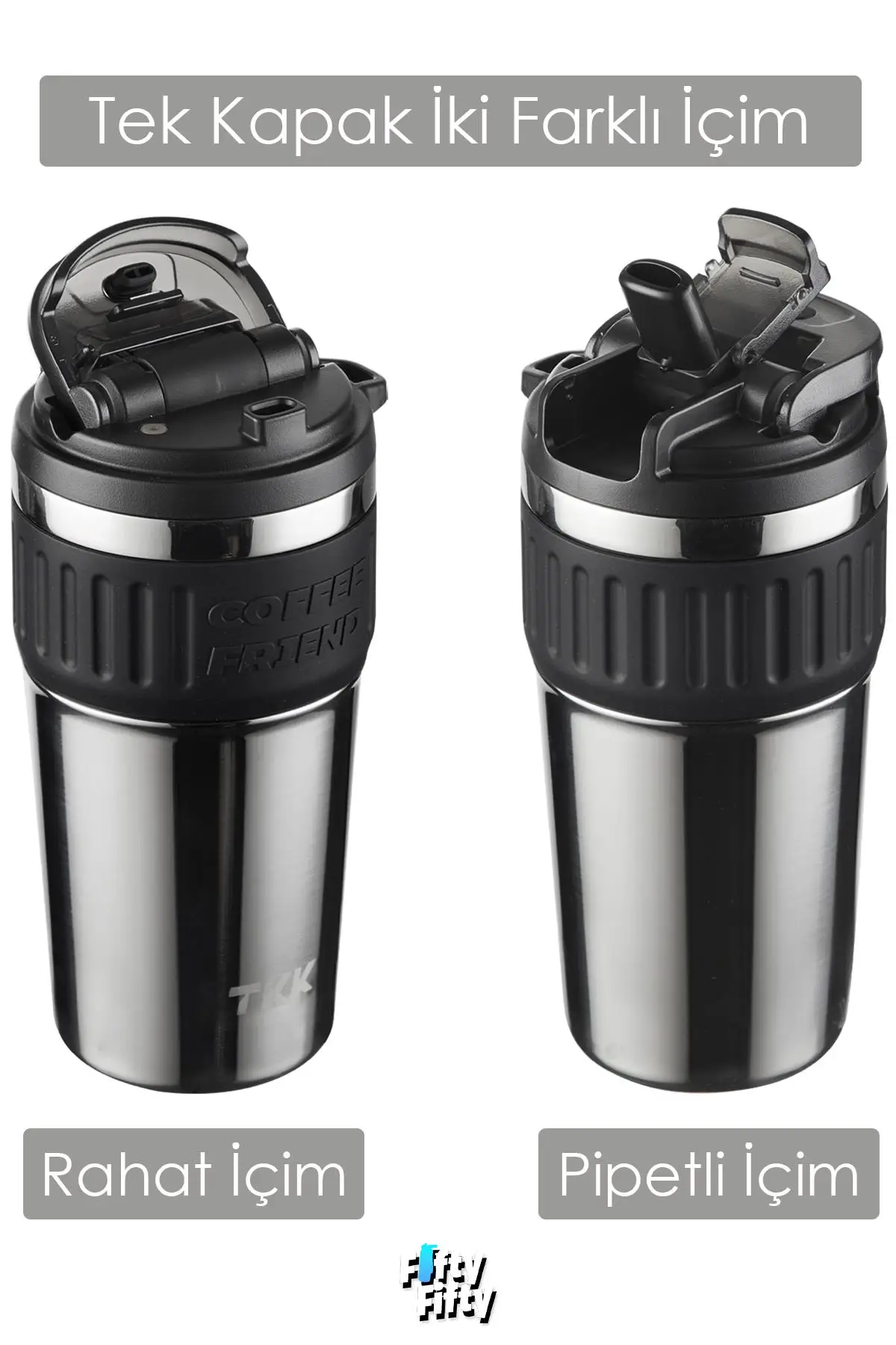 TKK 630 ML Özel Seri Çelik Mug Kahve Bardağı Pipetli/Rahat İçim 6 Saat Sıcak/12 Saat Soğuk Termos -2023 630ML