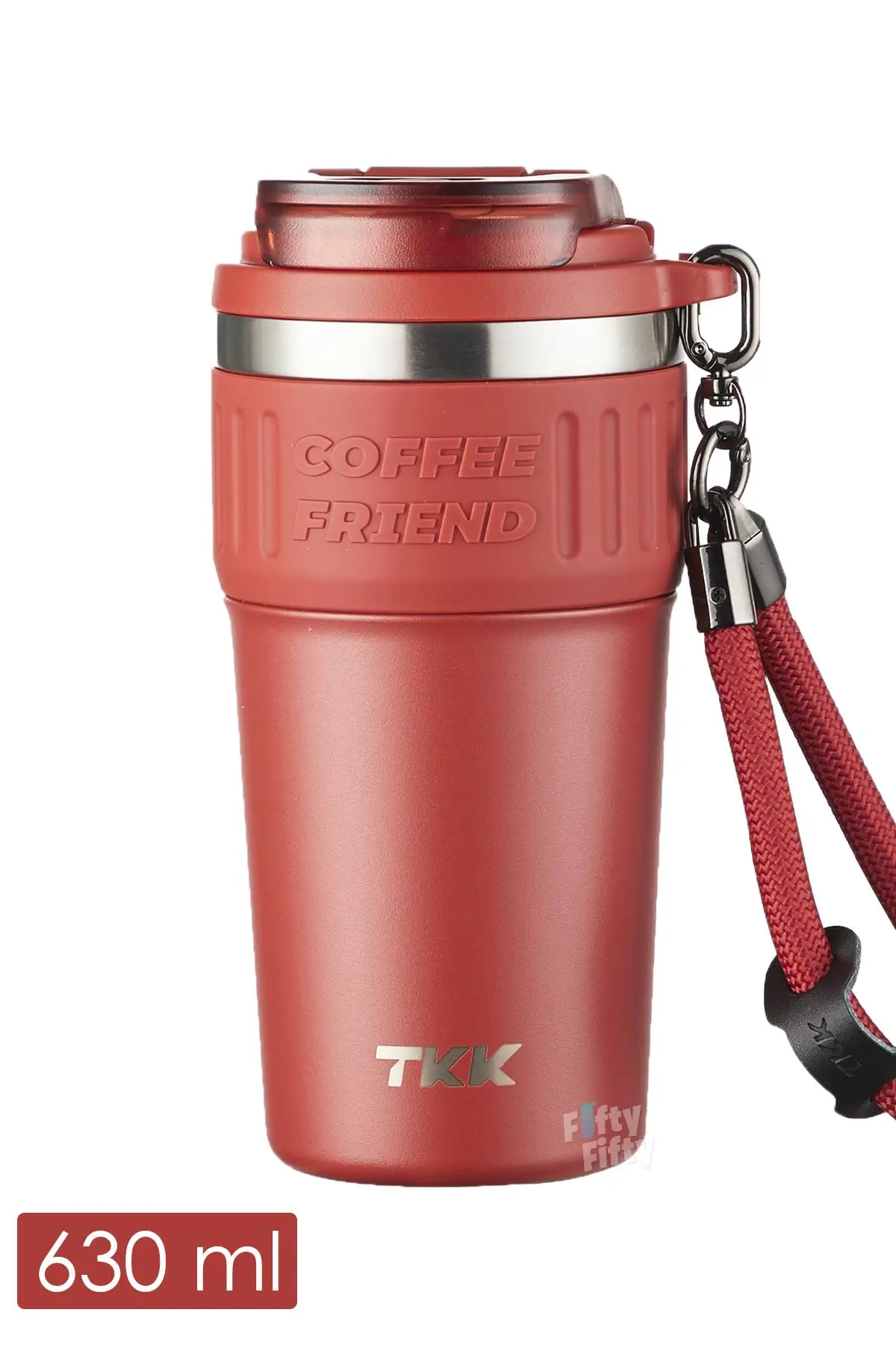 TKK 630 ML Özel Seri Çelik Mug Kahve Bardağı Pipetli/Rahat İçim 6 Saat Sıcak/12 Saat Soğuk Termos -2023 630ML - Kırmızı