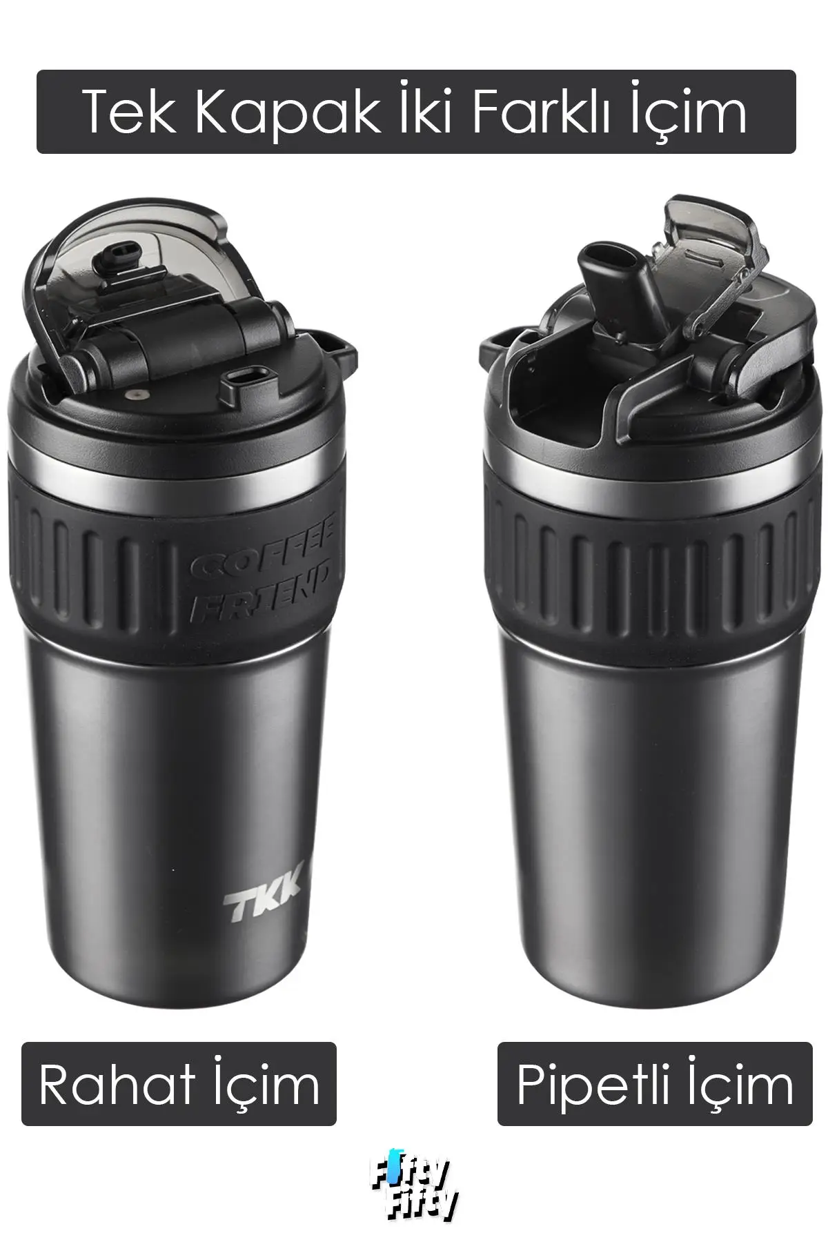 TKK 630 ML Özel Seri Çelik Mug Kahve Bardağı Pipetli/Rahat İçim 6 Saat Sıcak/12 Saat Soğuk Termos -2023 630ML