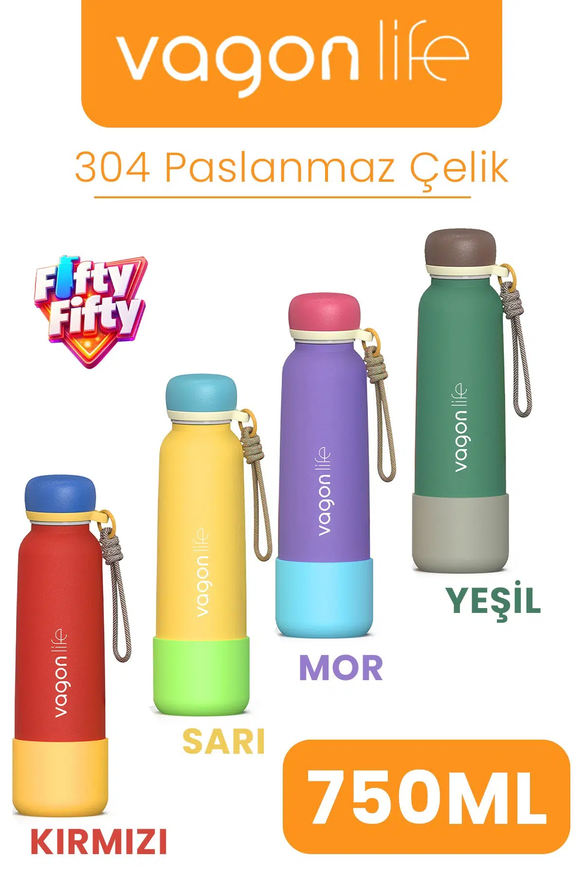 750 ML Pipetli Sızdırmaz Paslanmaz Çelik Termos Matara El Askılı bpa içermez 750ml 1106FF