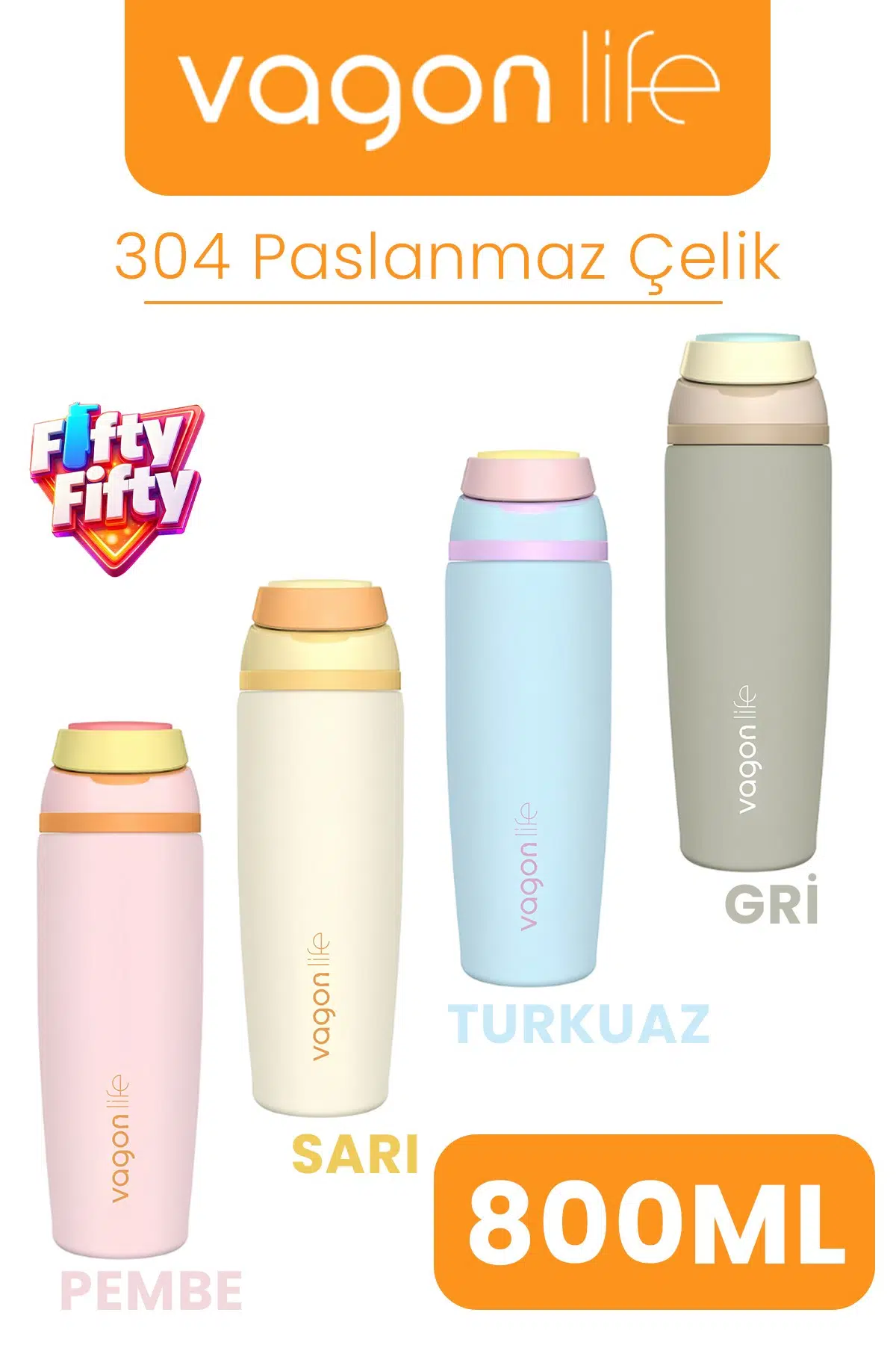 800 ML Tek Kapak Çift Kullanım Pipetli Rahat İçim Kulplu SUS304 Paslanmaz Çelik Termos -1107-800ML