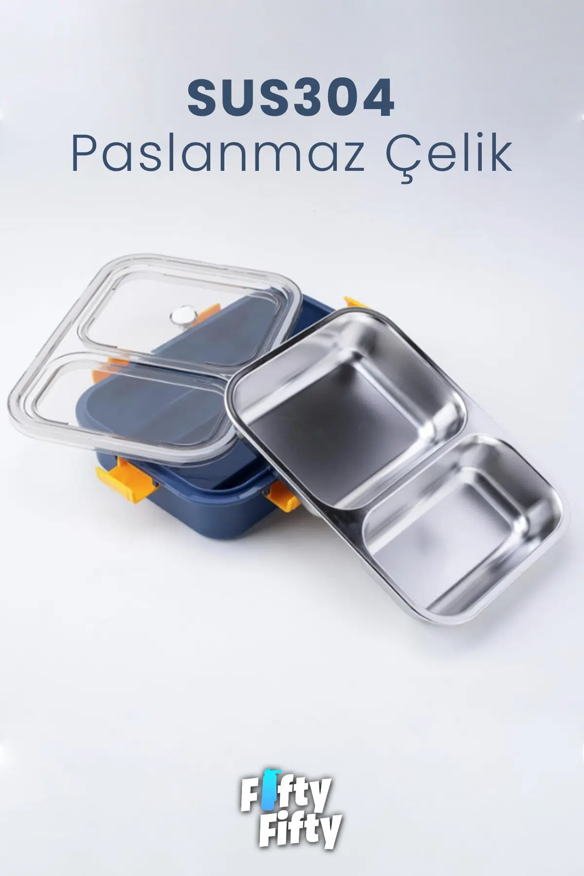 800 ML Tek Kat 2 Bölme Lunch Box Yeni Nesil Sefer Tası-FFLBOX50442