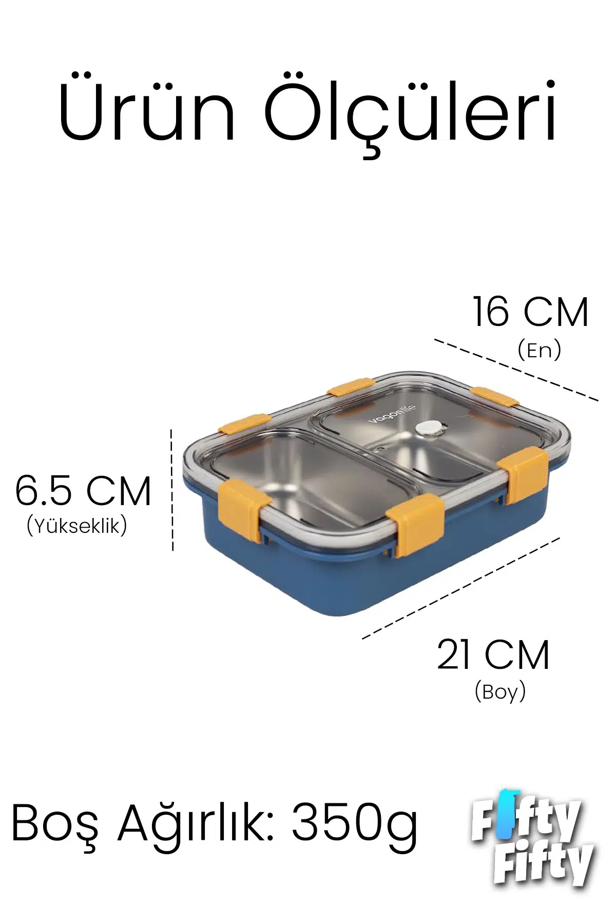 800 ML Tek Kat 2 Bölme Lunch Box Yeni Nesil Sefer Tası-FFLBOX50442
