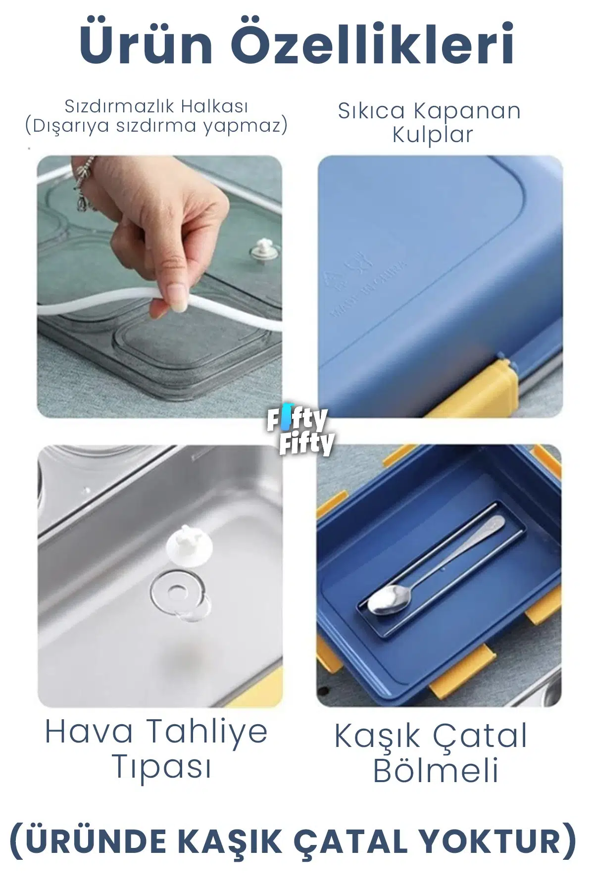 800 ML Tek Kat 2 Bölme Lunch Box Yeni Nesil Sefer Tası-FFLBOX50442