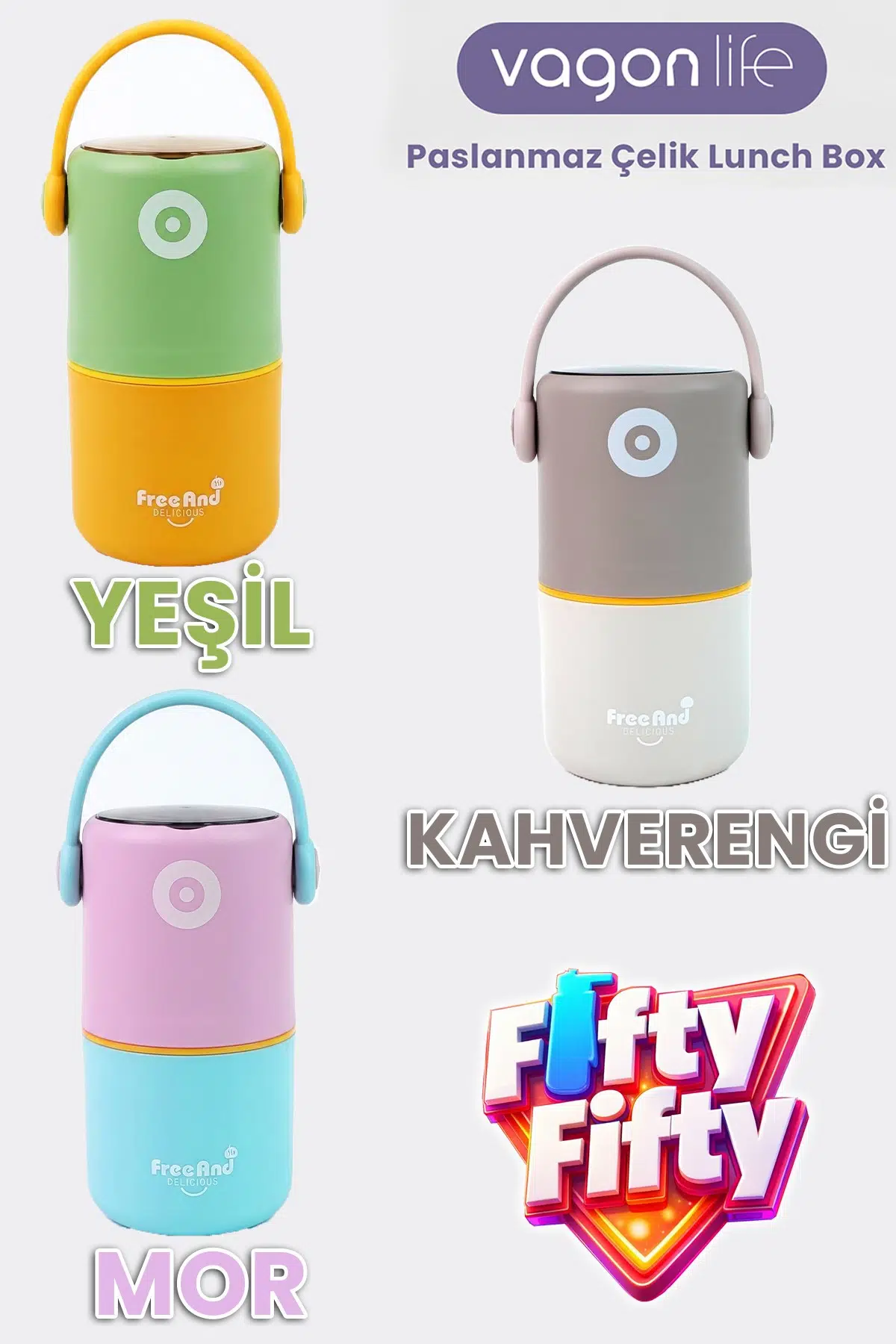820 ML Sızdırmaz 2 Kaseli 304 Paslanmaz Çelik Lunch Box Yeni Nesil Sefer Tası Kaşıklı Askılı -1267820