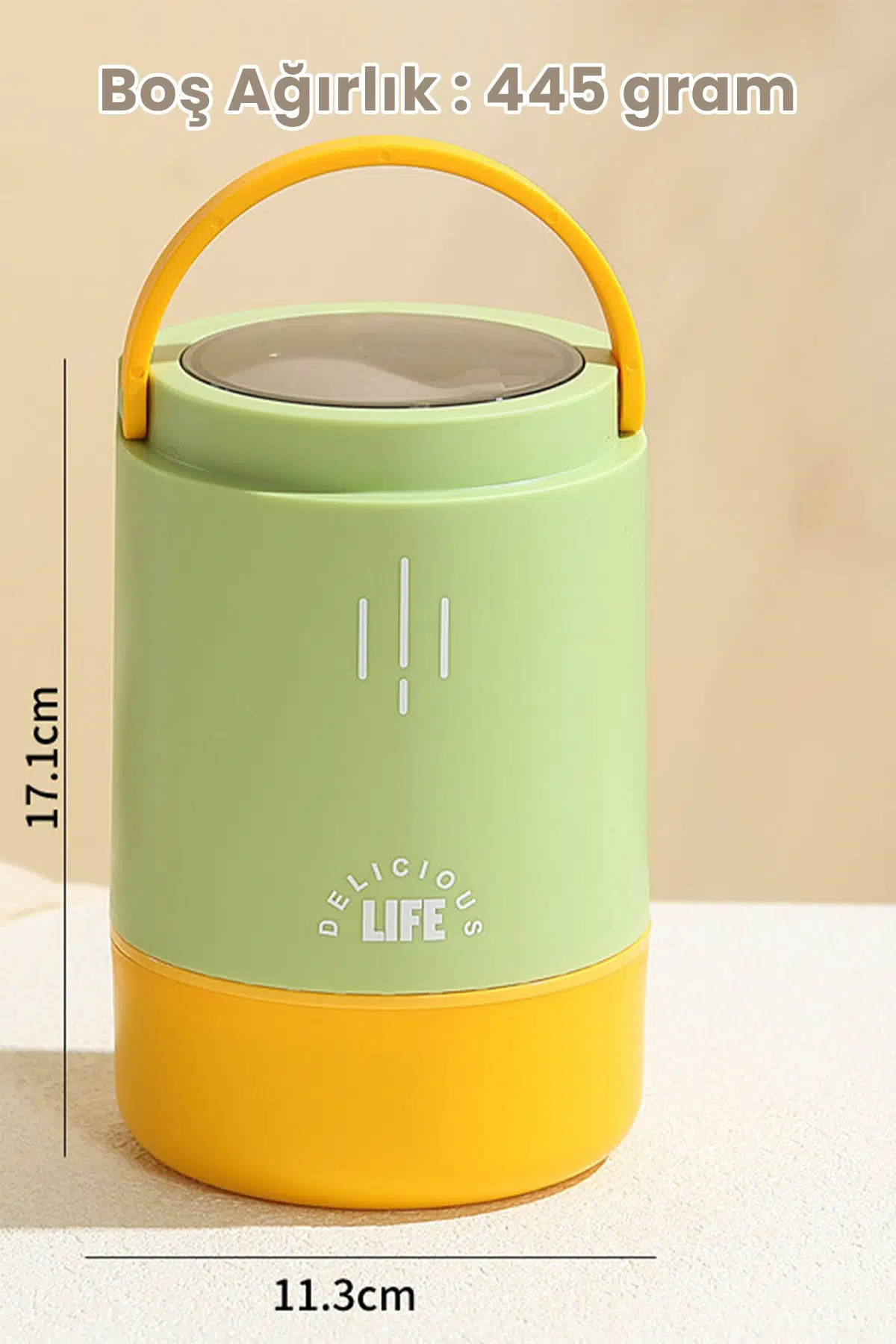 900 ML Sızdırmaz 3 Kaseli Paslanmaz Çelik Kaşıklı Bento Lunch Box Yeni Nesil Sefer Tası -FFLBO1266