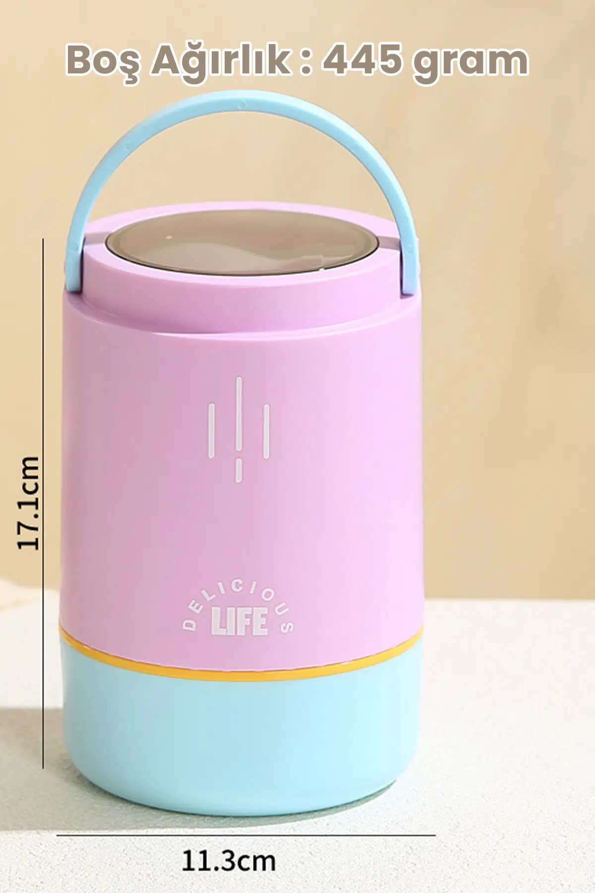 900 ML Sızdırmaz 3 Kaseli Paslanmaz Çelik Kaşıklı Bento Lunch Box Yeni Nesil Sefer Tası -FFLBO1266