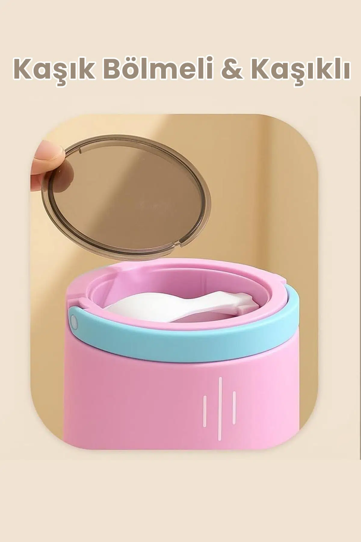 900 ML Sızdırmaz 3 Kaseli Paslanmaz Çelik Kaşıklı Bento Lunch Box Yeni Nesil Sefer Tası -FFLBO1266