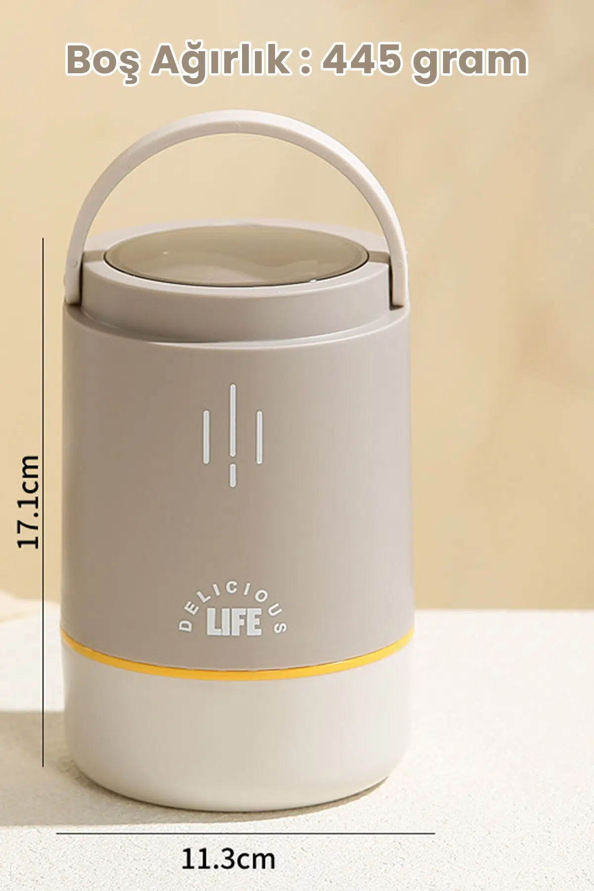 900 ML Sızdırmaz 3 Kaseli Paslanmaz Çelik Kaşıklı Bento Lunch Box Yeni Nesil Sefer Tası -FFLBO1266