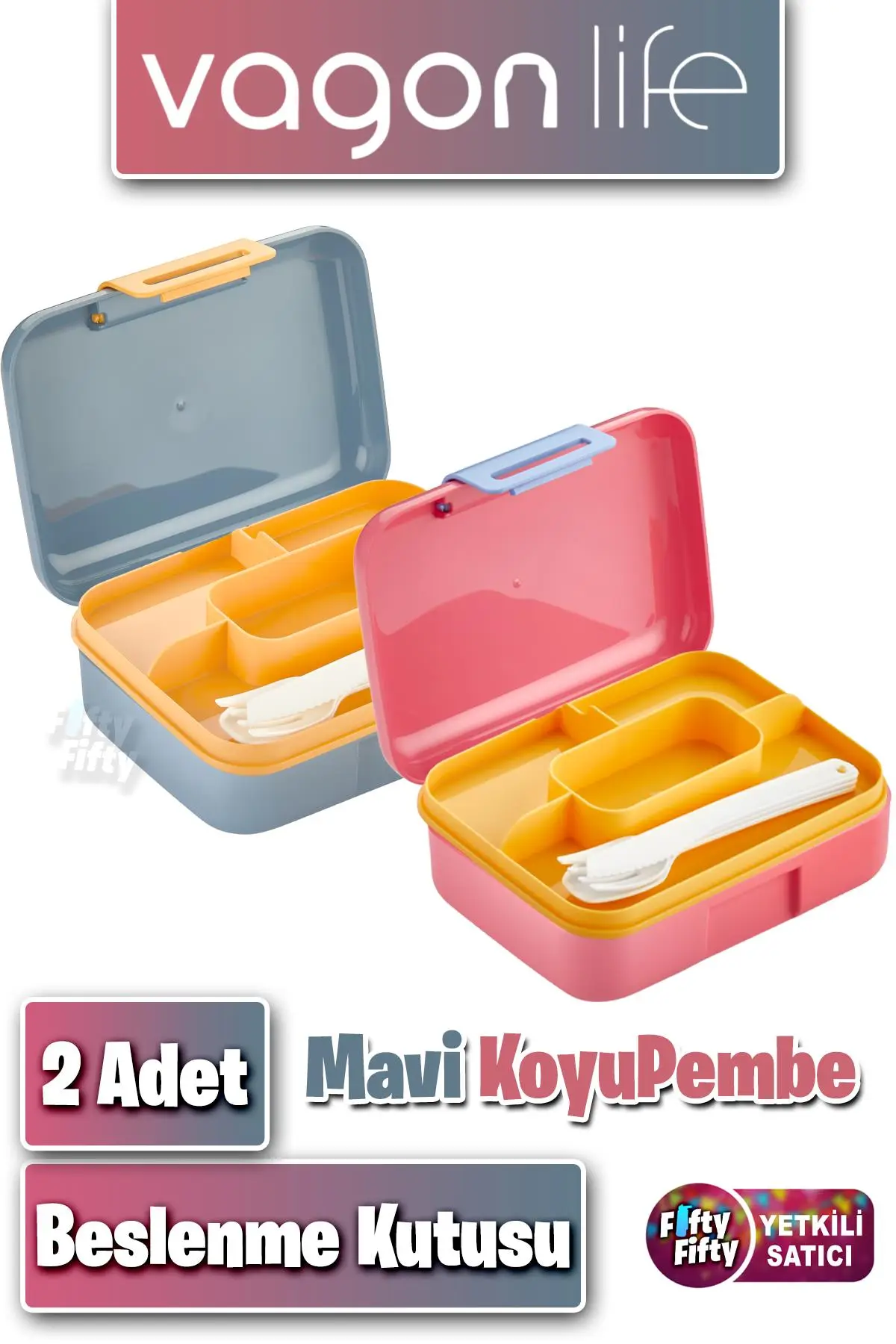 2`li Set Beslenme Kutusu (Seçtiğiniz Renkte 2 Adet Gönderilir) Ürün Vagonlife Markadır
