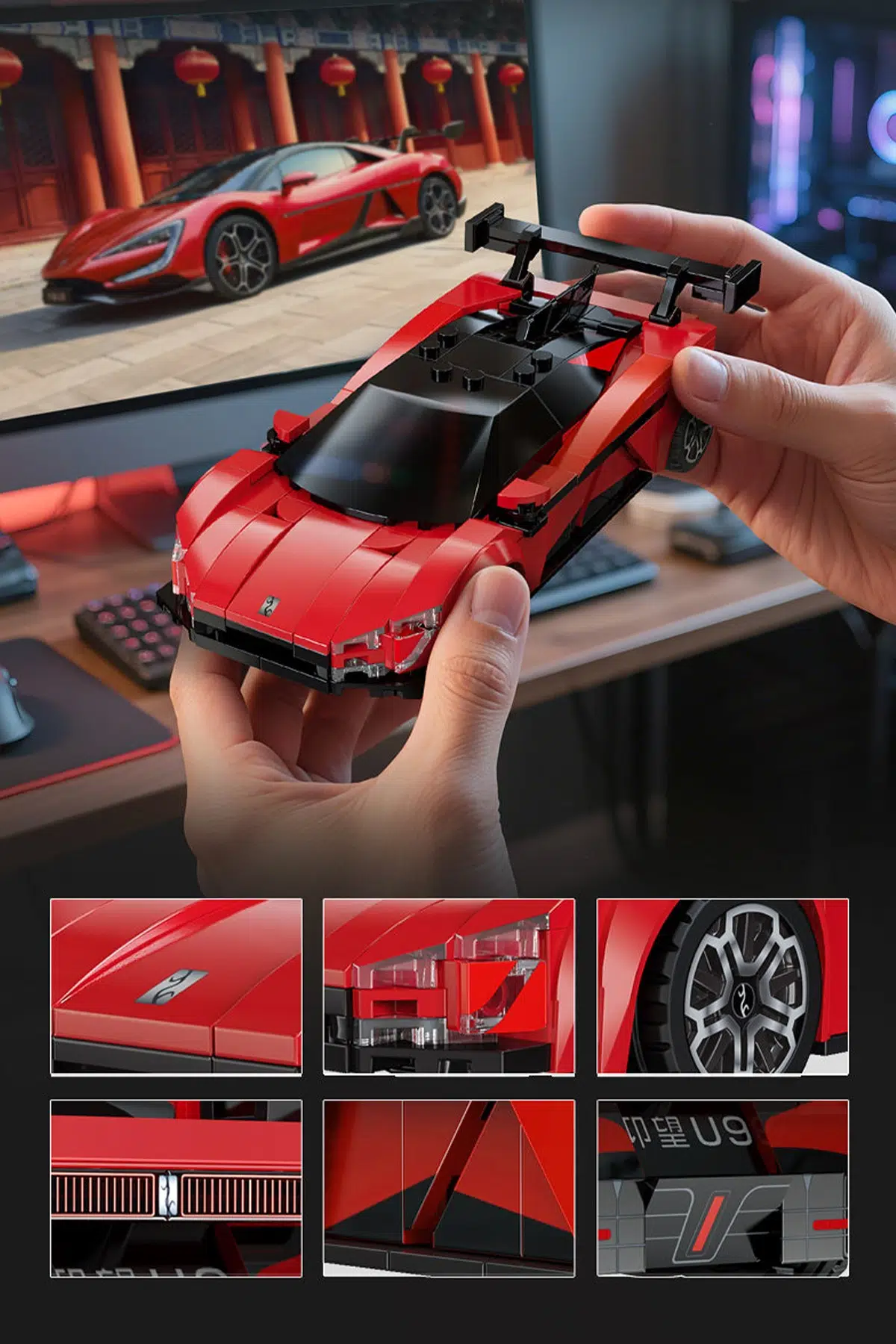 Cada 1:24 YangWang U9 Supercar C55045W (291 Parça) Oyuncak Yapım Seti Blok Araba