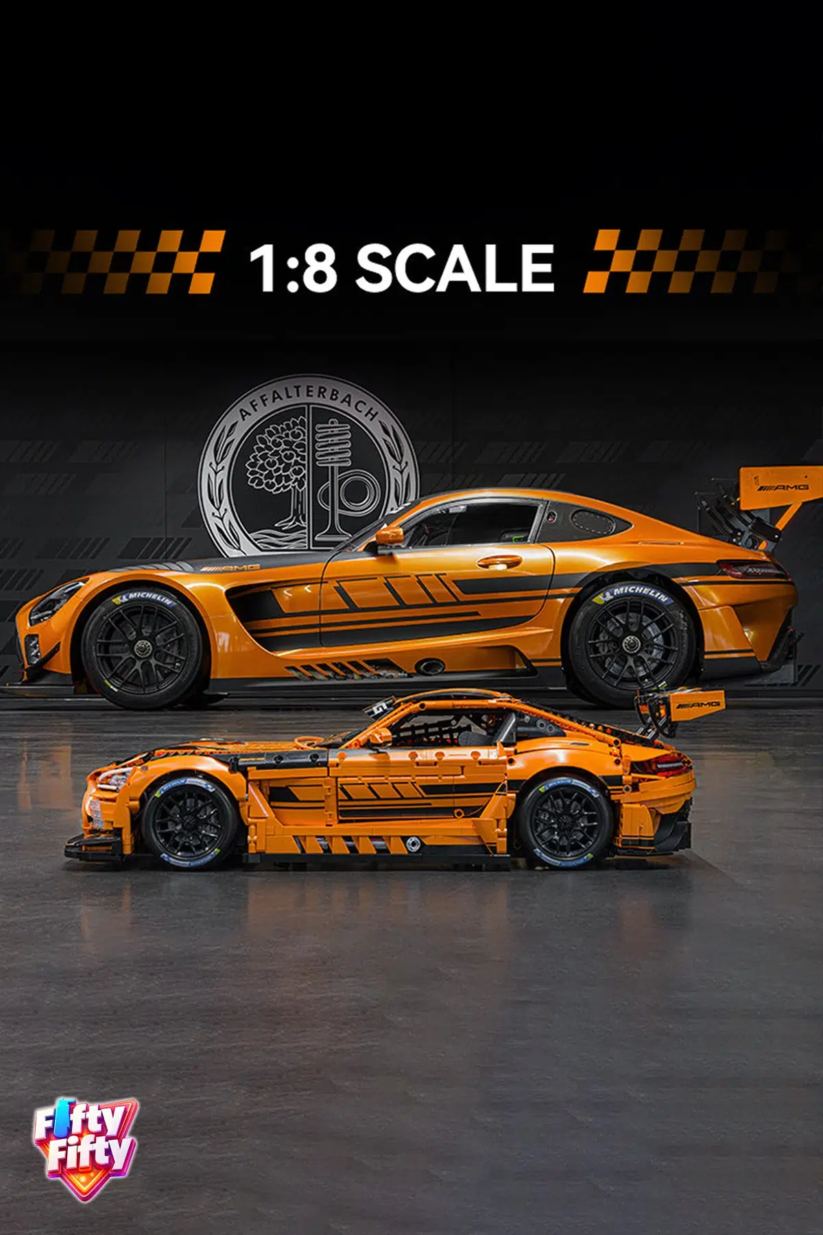 CaDA Master 1:8 Mercedes-AMG GT3 C64008W – 5466 Parça Premium Yarış Aracı Yapım Seti -FFC64008W-5466P
