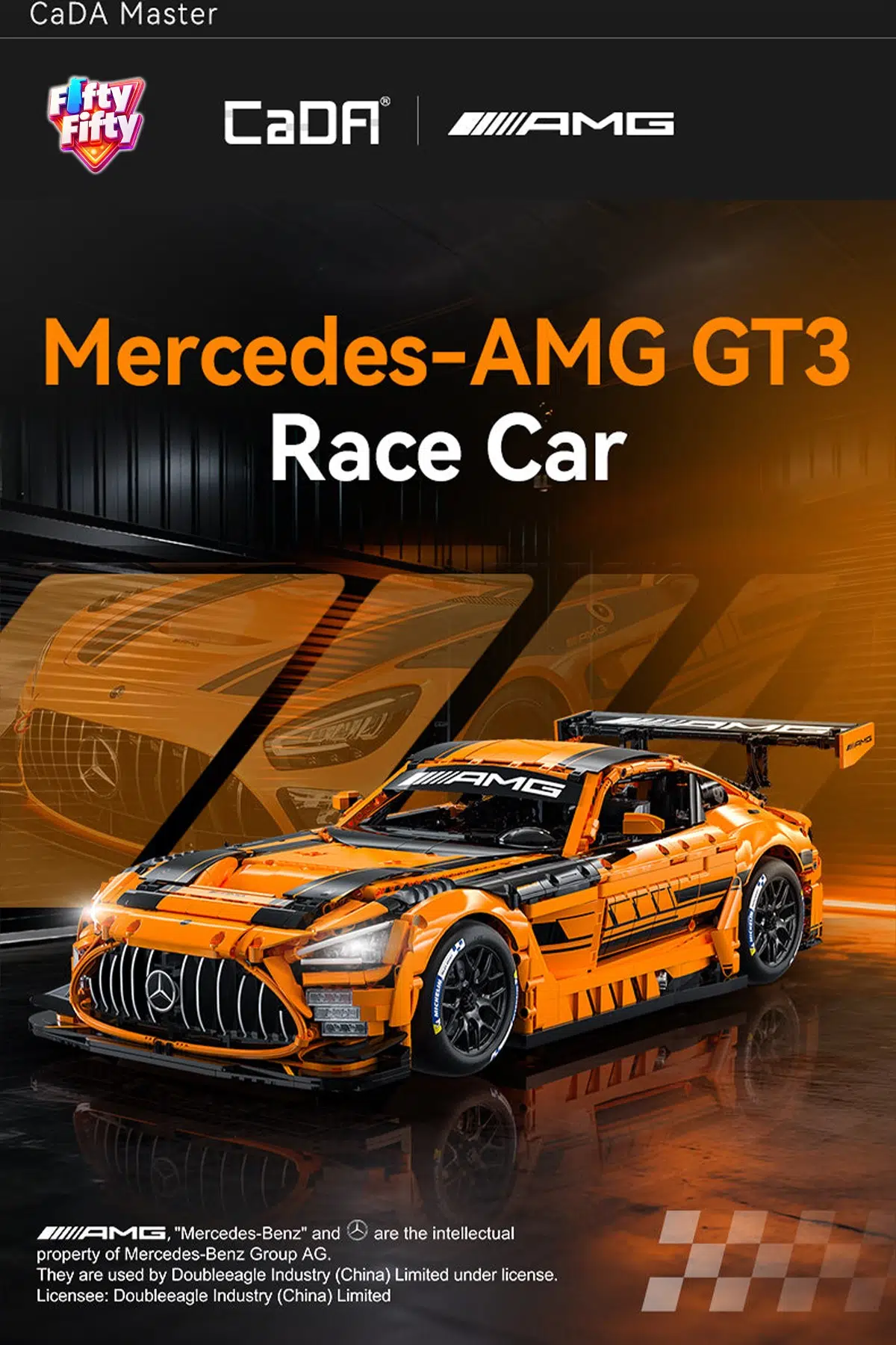 CaDA Master 1:8 Mercedes-AMG GT3 C64008W – 5466 Parça Premium Yarış Aracı Yapım Seti -FFC64008W-5466P