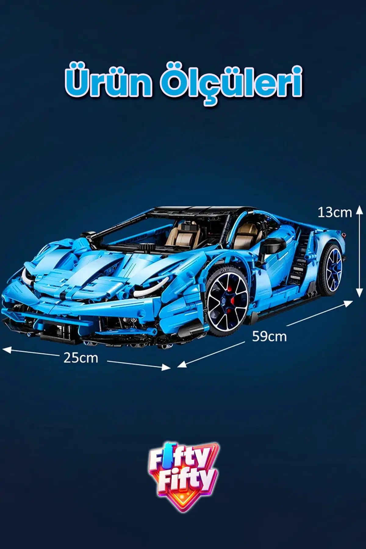 CADA 1:8 Super Car 3842 Parça Teknik Yarış Arabası Yapım Seti Koleksiyon Modeli -C61041W3842P