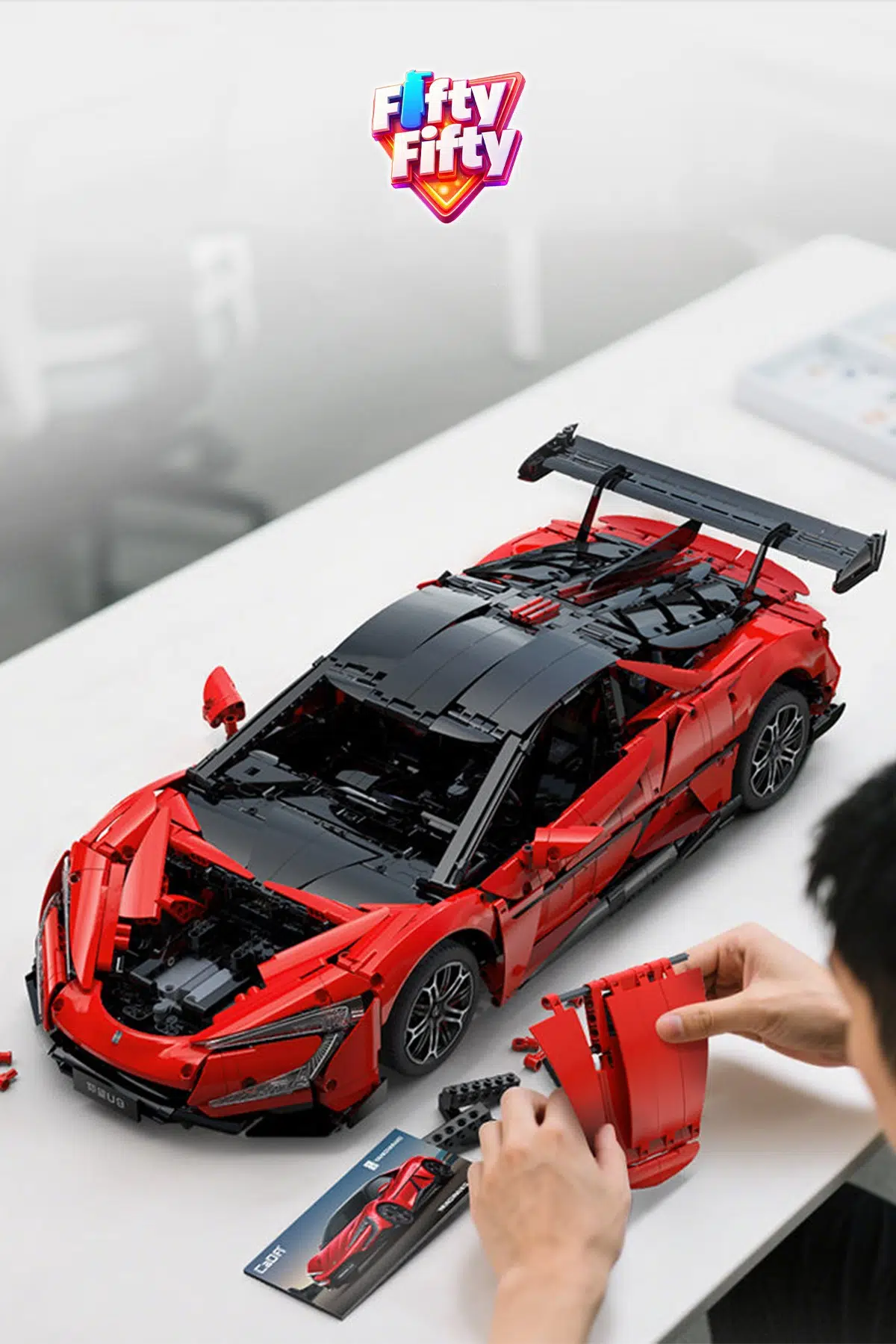 CADA 1:8 YangWang U9 Supercar 3671 Parça Araba Yapım Seti Mobil uygulama destekli kontrol C64011W