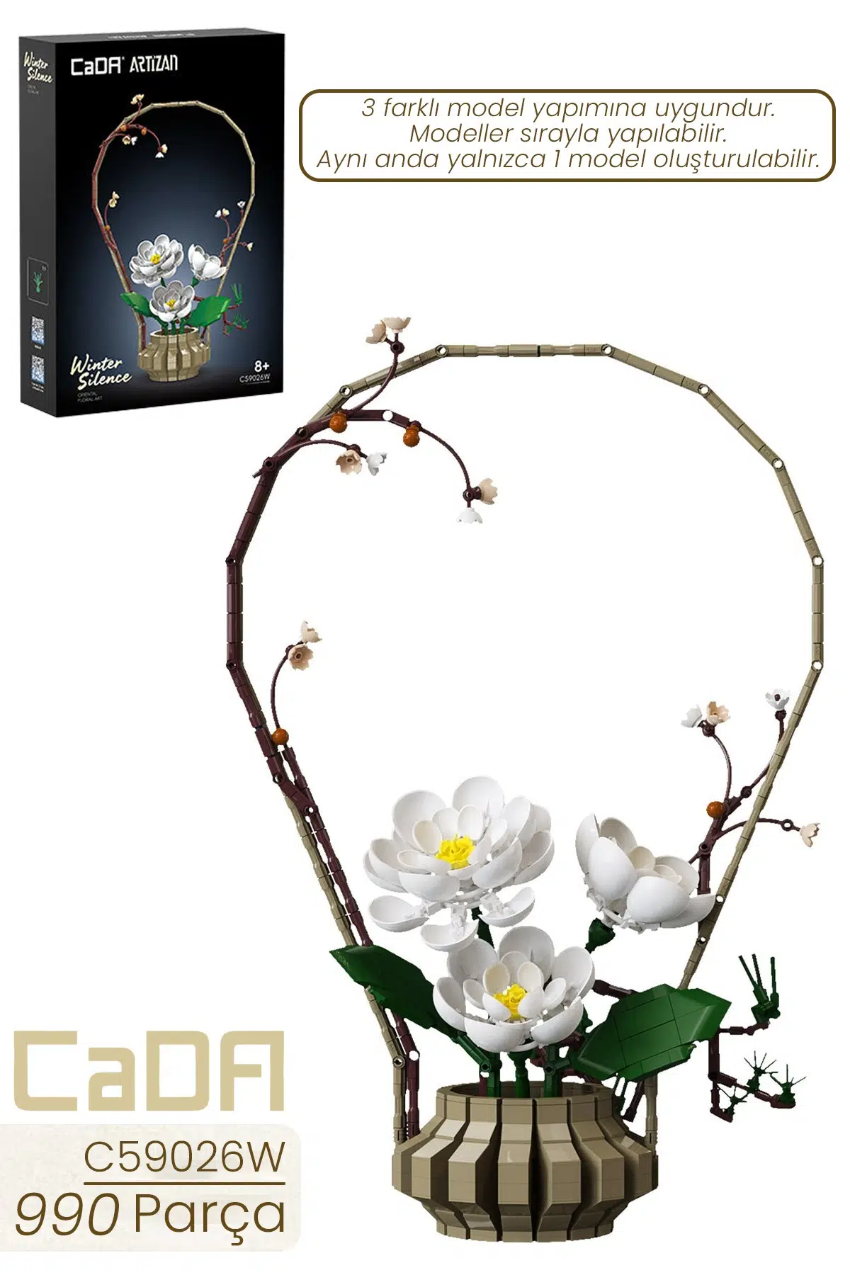 CADA Artizan Winter C59026W Dekoratif ve Koleksiyonluk Çiçek Modeli 990 Parça FFC59026W 