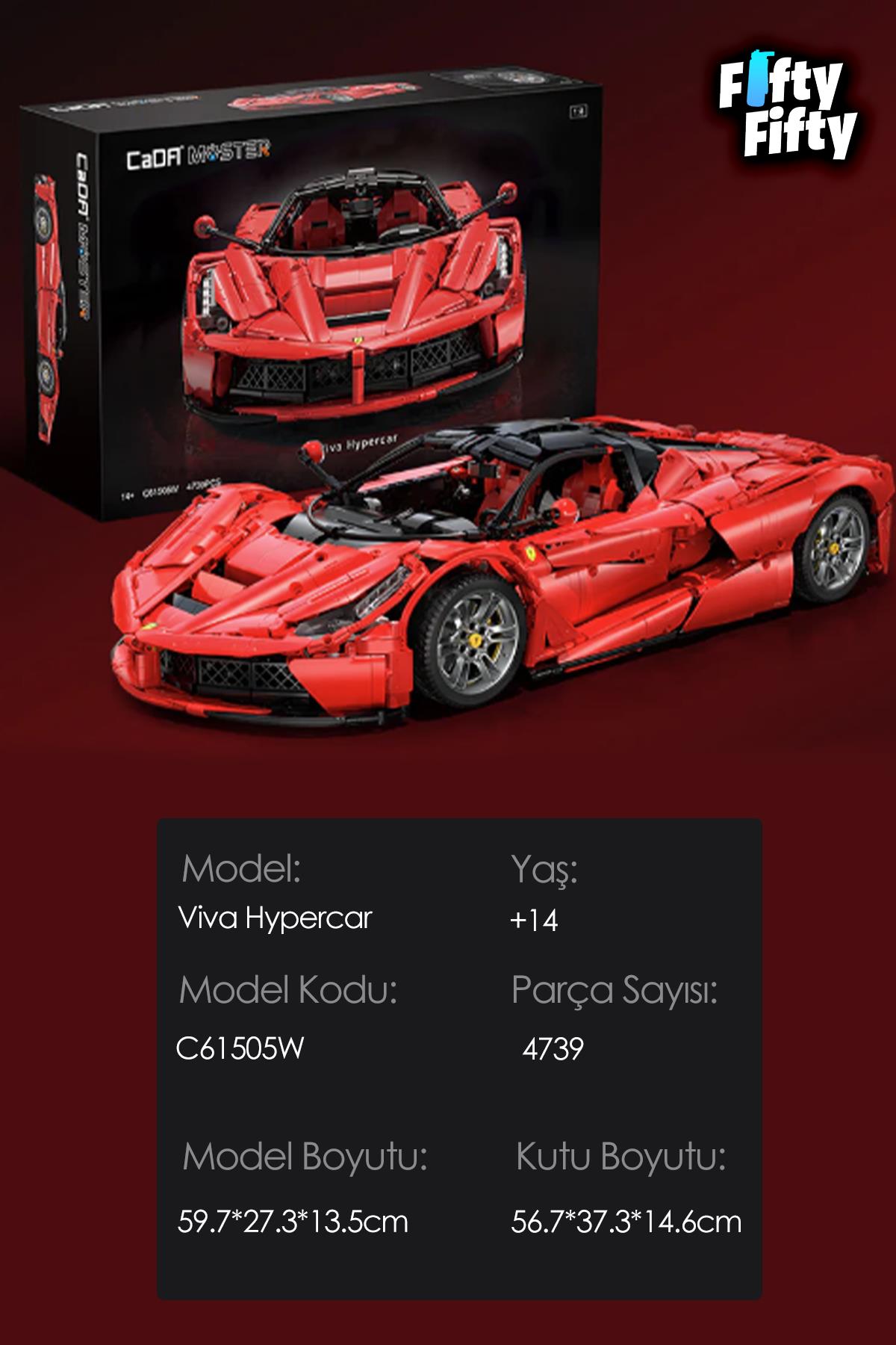 Cada Bricks Viva Hypercar -C61505W (4739 Parça) Profesyonel Oyuncak Yapım Seti