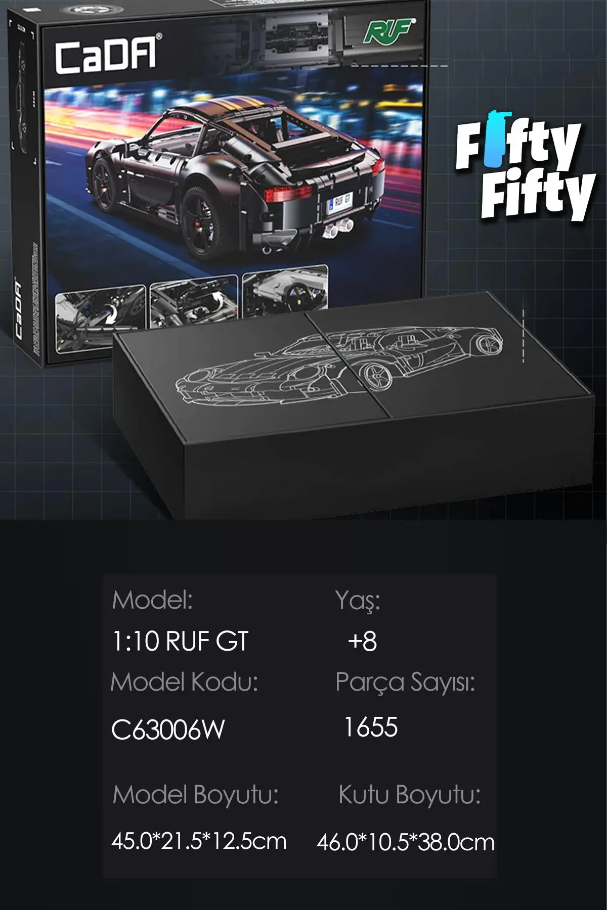 Cada Ruf Gt 2019 -C63006W (1655 Parça) Profesyonel Oyuncak Yapım Seti