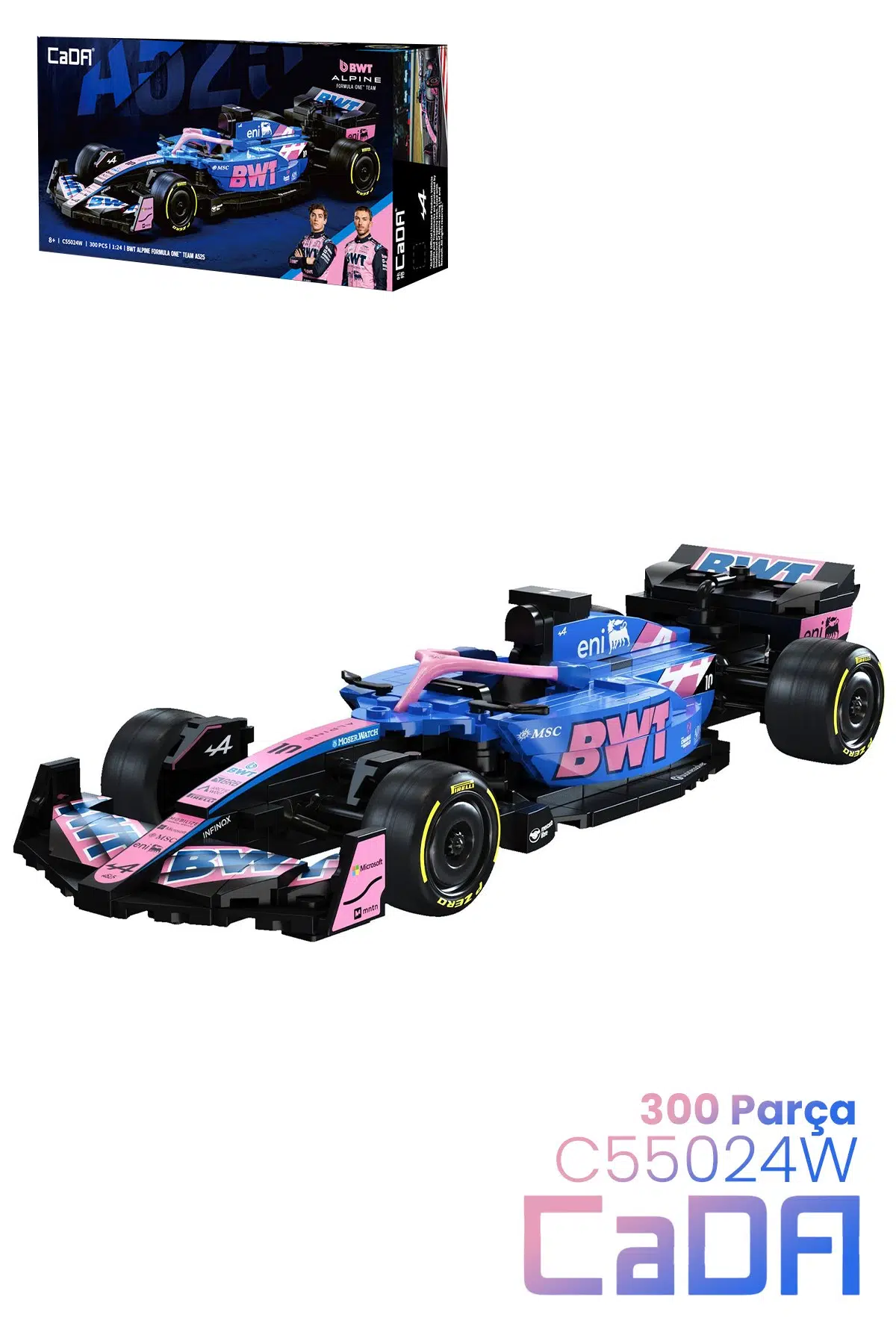 Cada BWT ALPINE F1 Formula Aracı 1/24 Scale -C55024W (300 Parça) Oyuncak Yapım Seti Blok