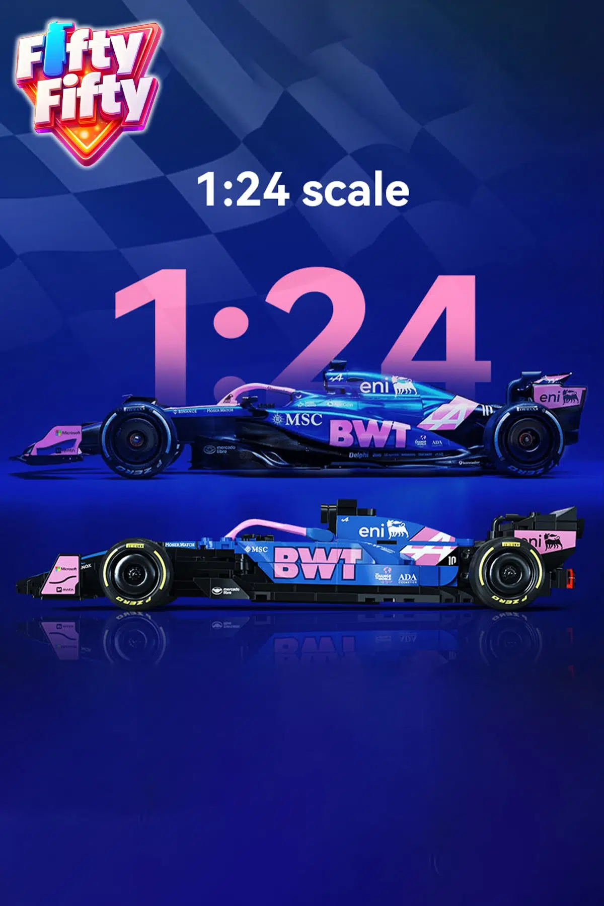 Cada BWT ALPINE F1 Formula Aracı 1/24 Scale -C55024W (300 Parça) Oyuncak Yapım Seti Blok