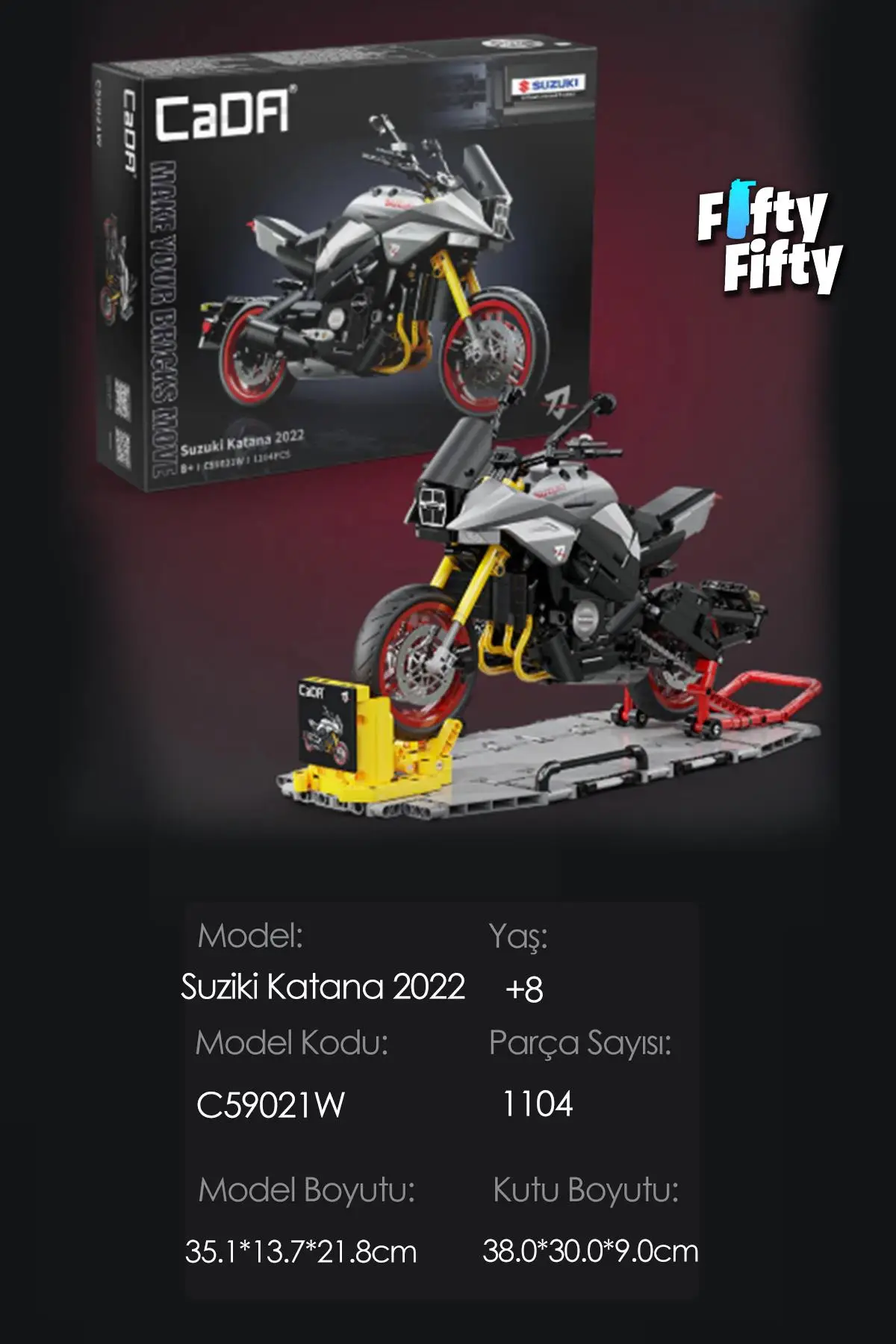 Cada Suzuki Katana 2022 Motosiklet-C59021W (1104 Parça) Oyuncak Yapım Seti