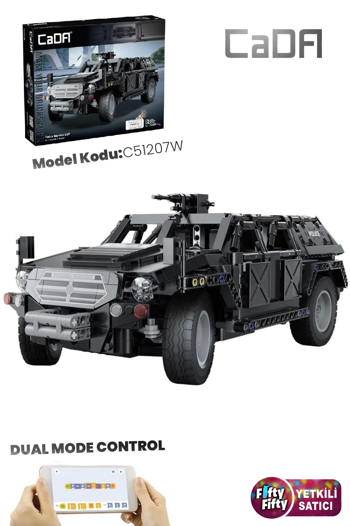 Cada Fierce Warrior SUV -C51207W (561 Parça) Profesyonel Oyuncak Yapım Seti -FFCADA-C51207