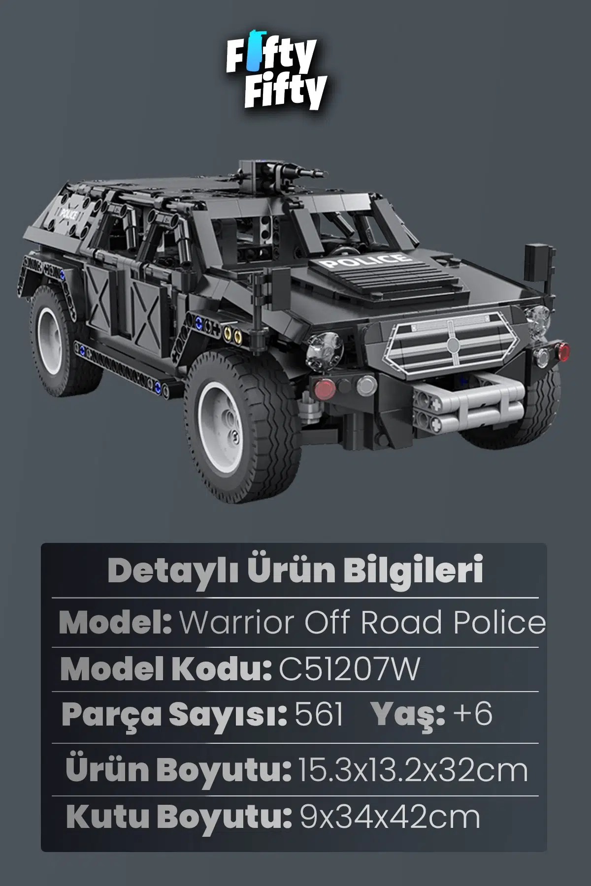 Cada Fierce Warrior SUV -C51207W (561 Parça) Profesyonel Oyuncak Yapım Seti -FFCADA-C51207