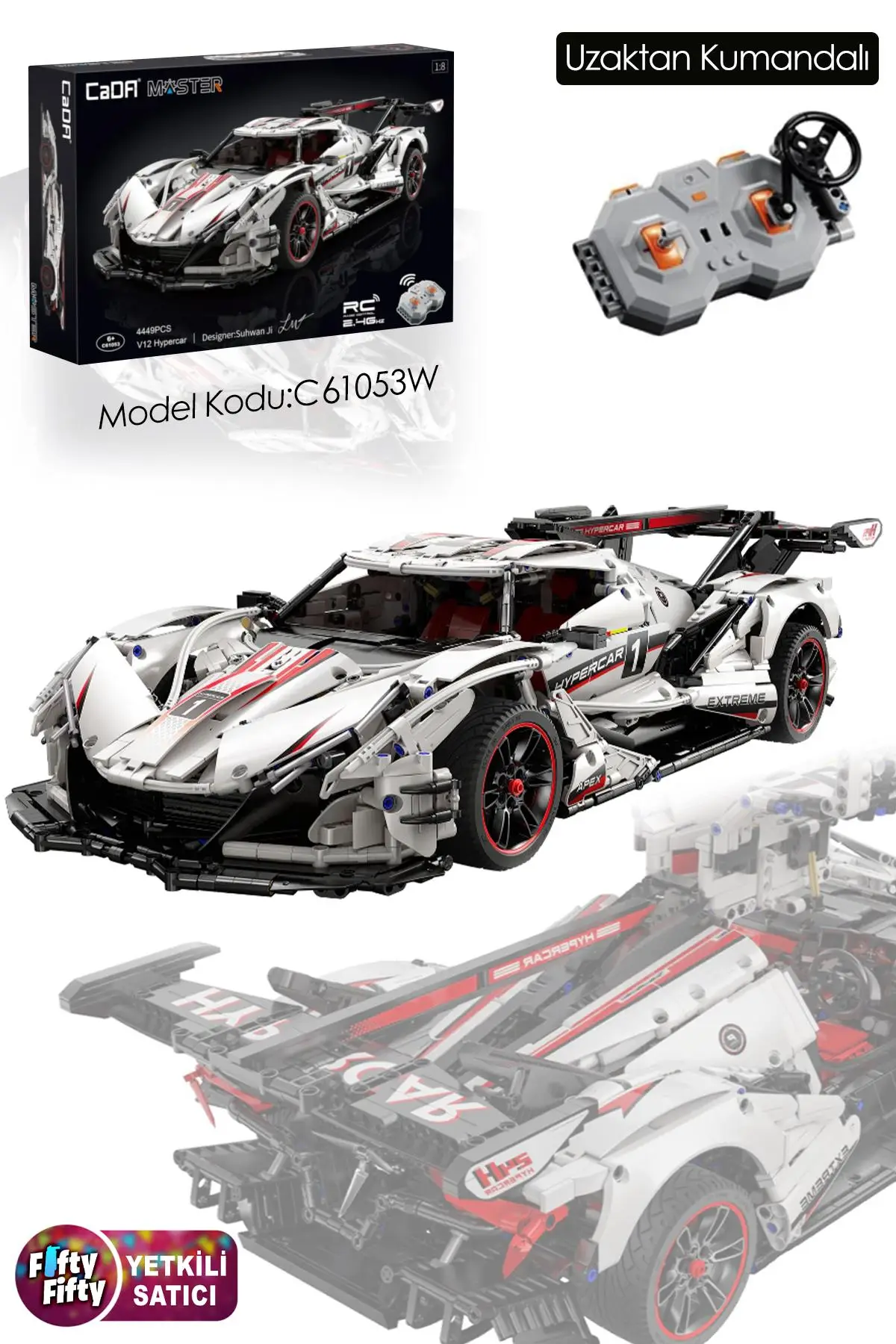 Cada V12 Hypercar -C61053W (4449 Parça) Profesyonel Oyuncak Yapım Seti