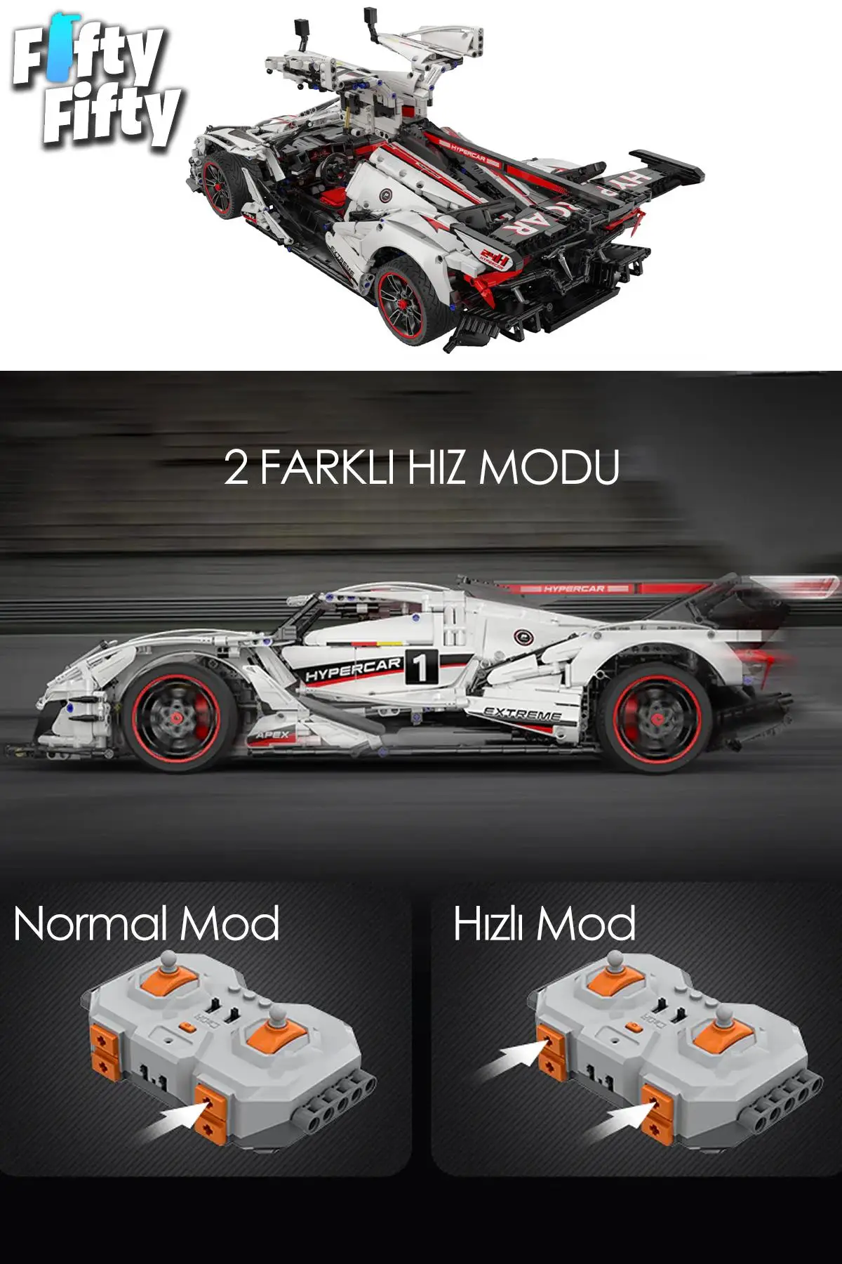 Cada V12 Hypercar -C61053W (4449 Parça) Profesyonel Oyuncak Yapım Seti