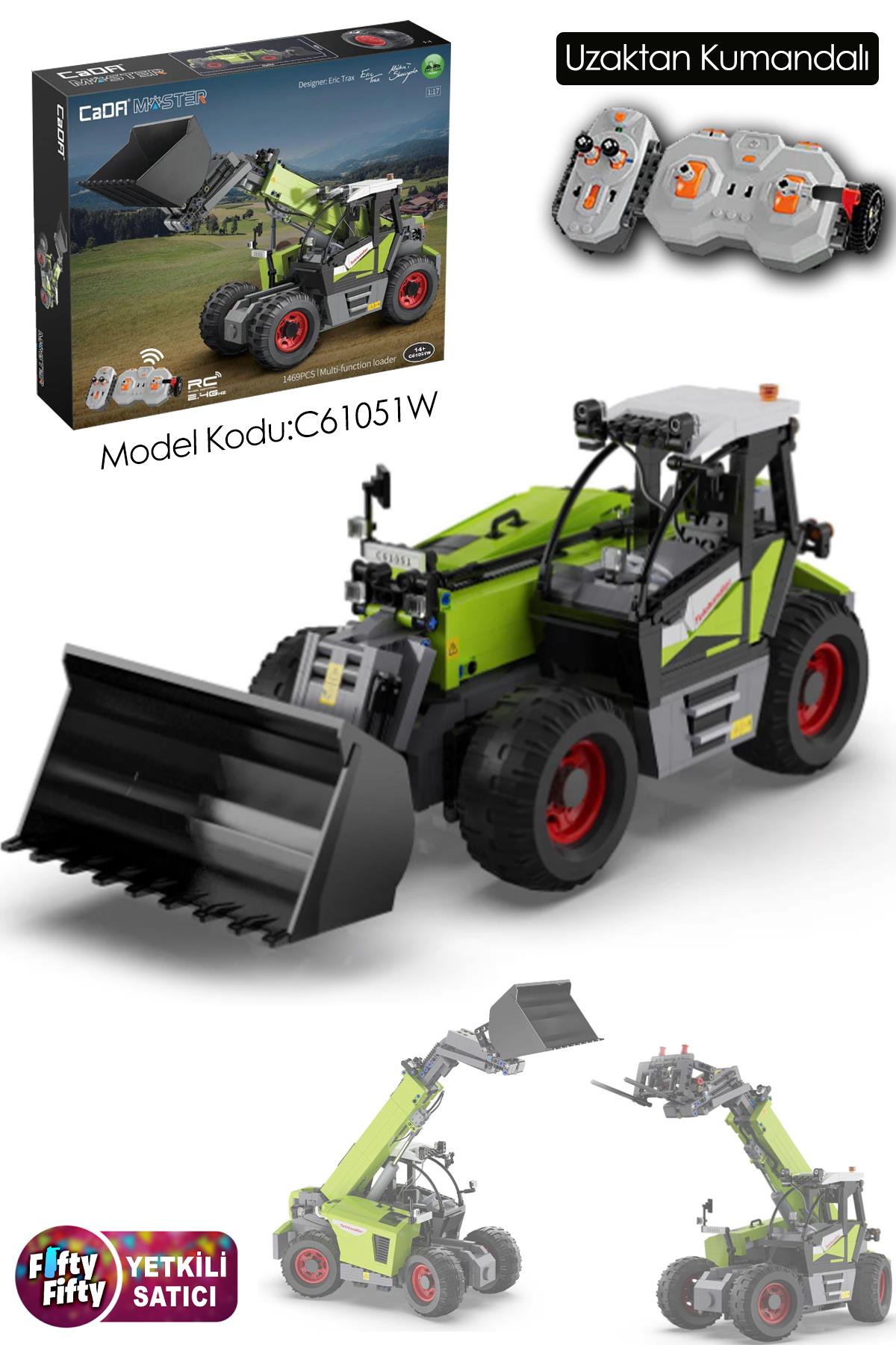 Cada Telehandler -C61051W (1469 Parça) Uzaktan Kumandalı Oyuncak Yapım Seti