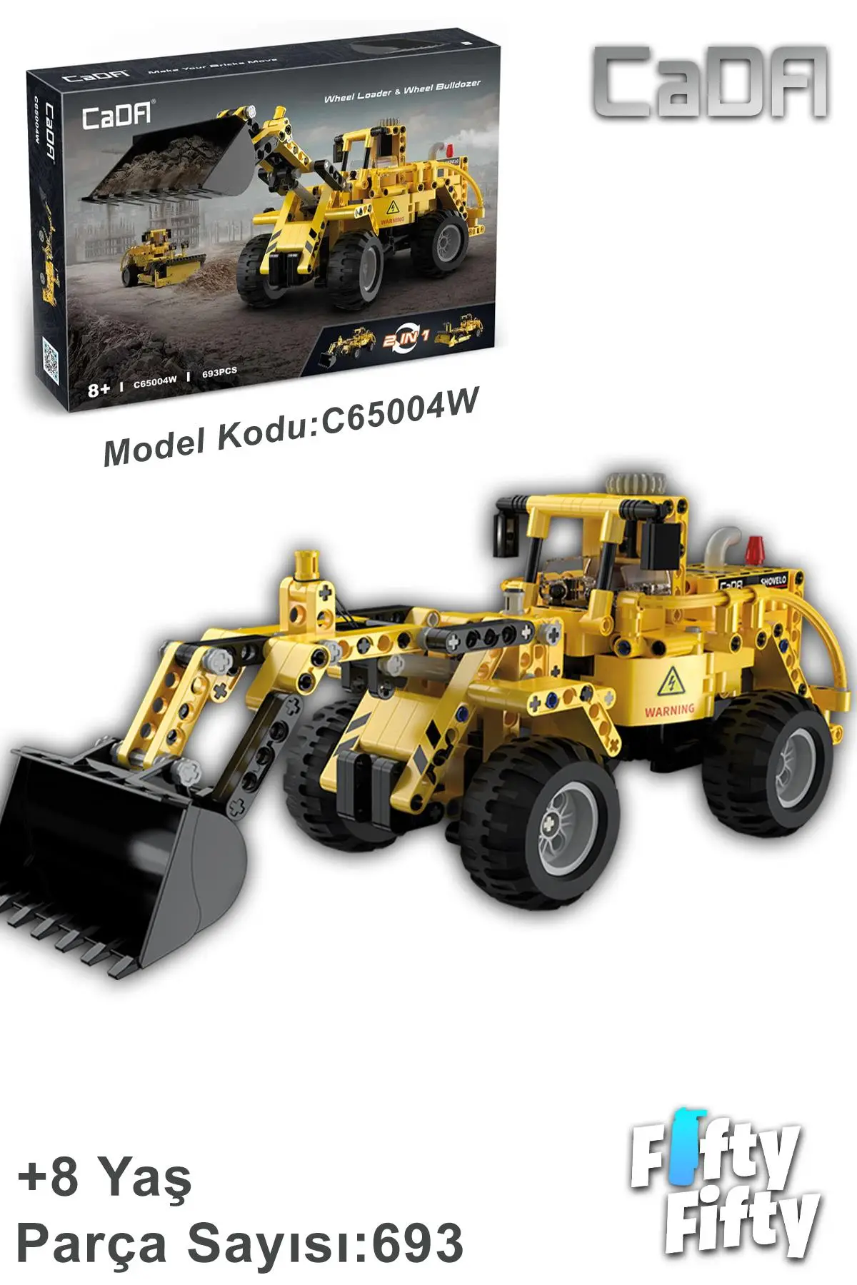 Cada Inşaat Iş Makinası Serisi Buldozer -C65004W (693 Parça) Oyuncak Yapım Seti