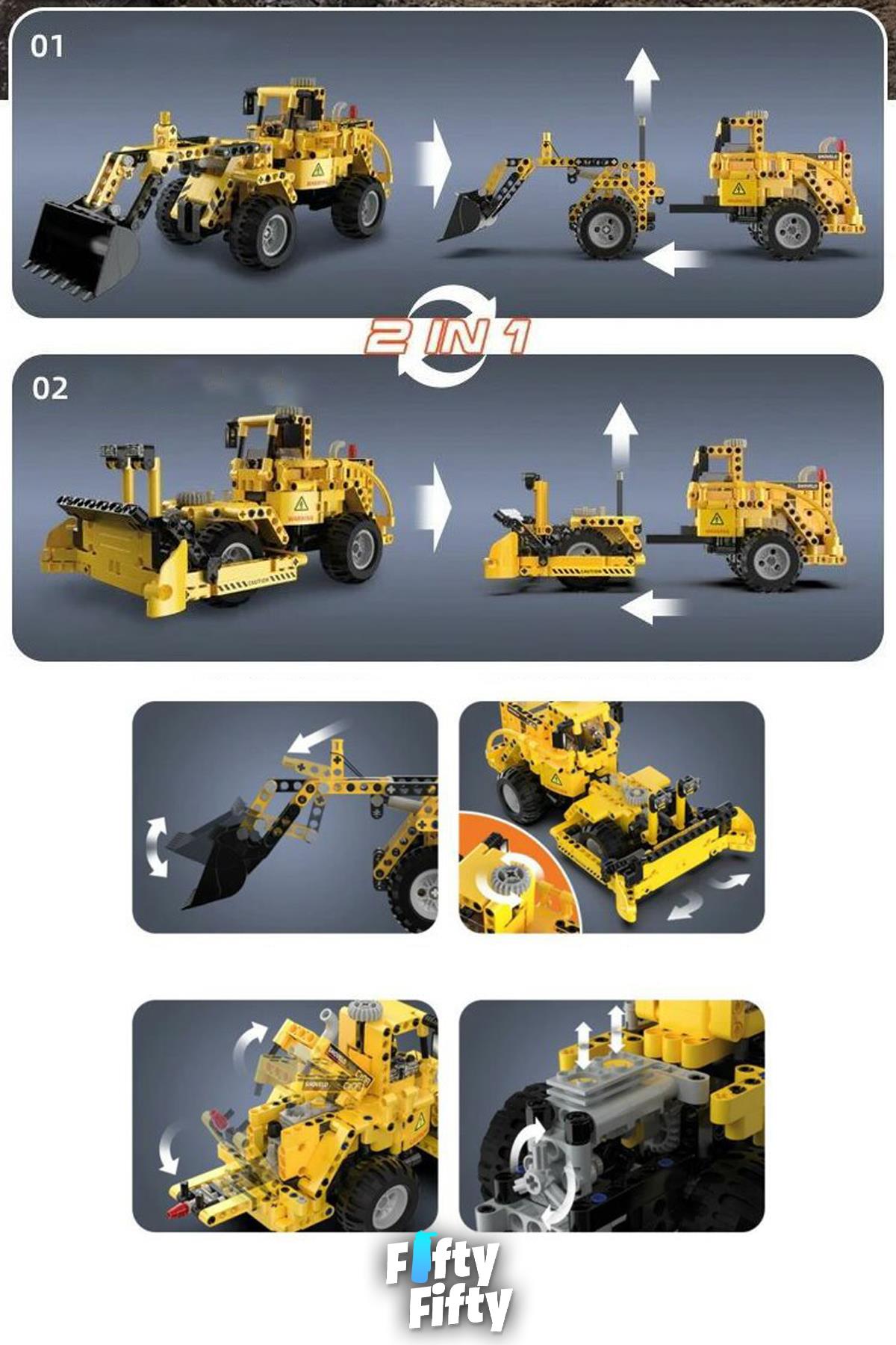 Cada Inşaat Iş Makinası Serisi Buldozer -C65004W (693 Parça) Oyuncak Yapım Seti
