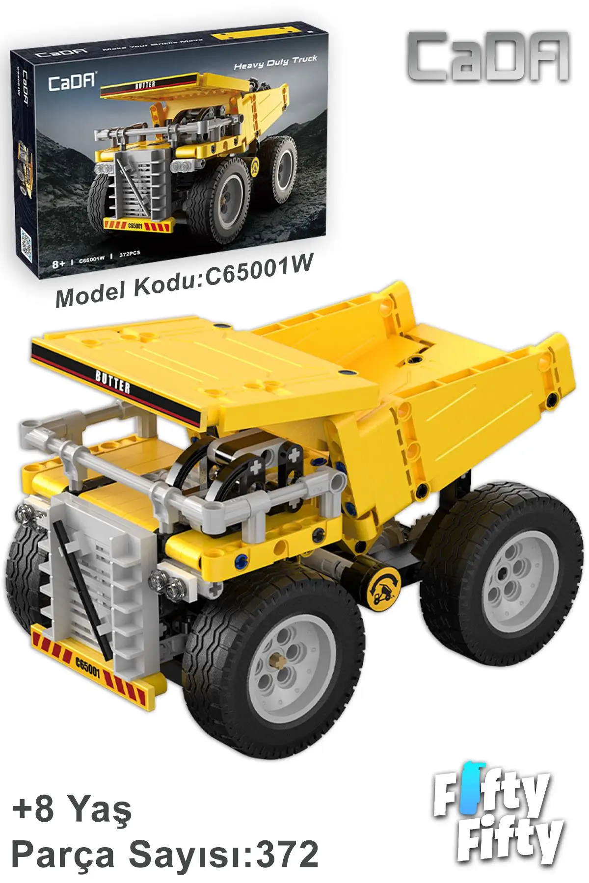 Cada Inşaat Iş Makinası Serisi Kamyon -C65001W (372 Parça) Oyuncak Yapım Seti