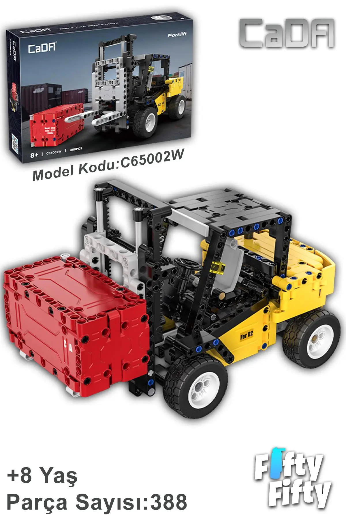 Cada Inşaat Iş Makinası Serisi Forklift -C65002W (388 Parça) Oyuncak Yapım Seti