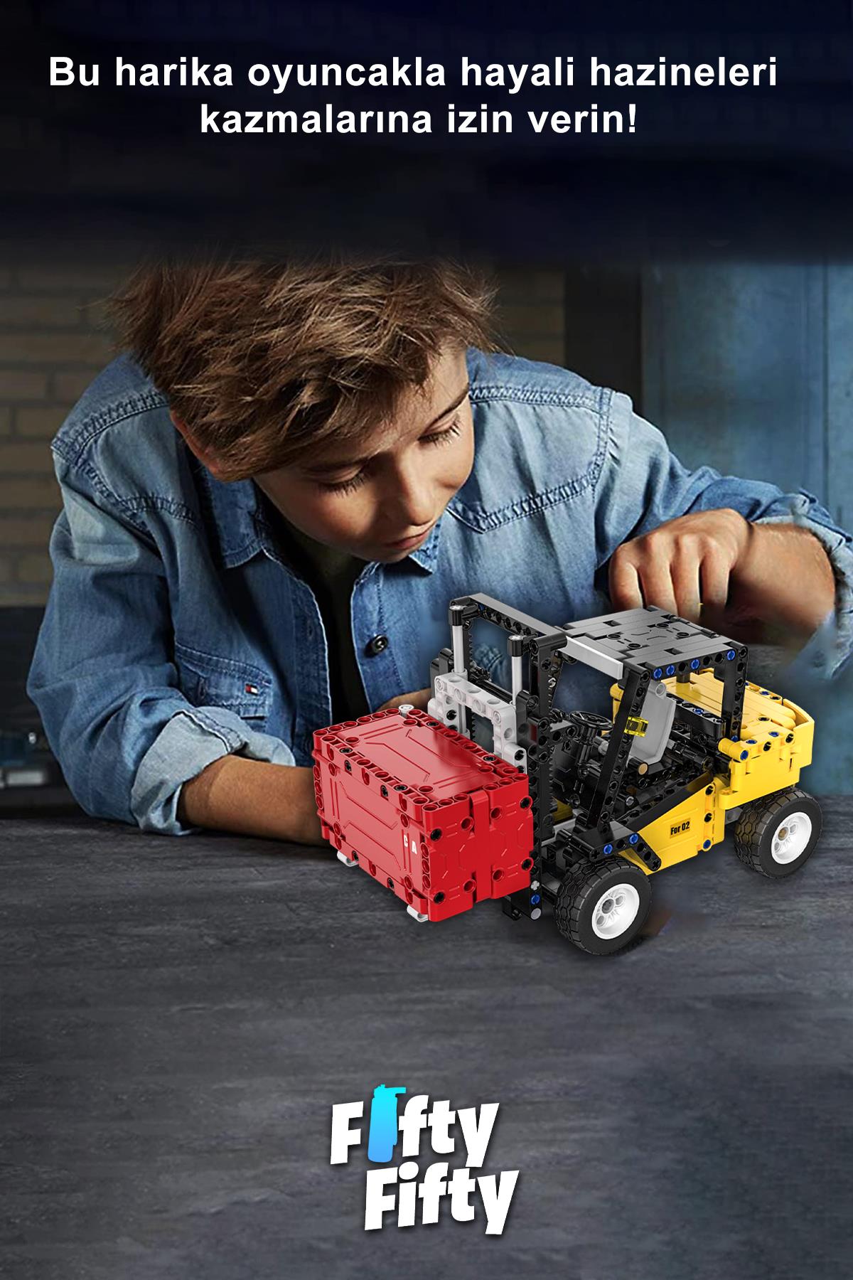 Cada Inşaat Iş Makinası Serisi Forklift -C65002W (388 Parça) Oyuncak Yapım Seti