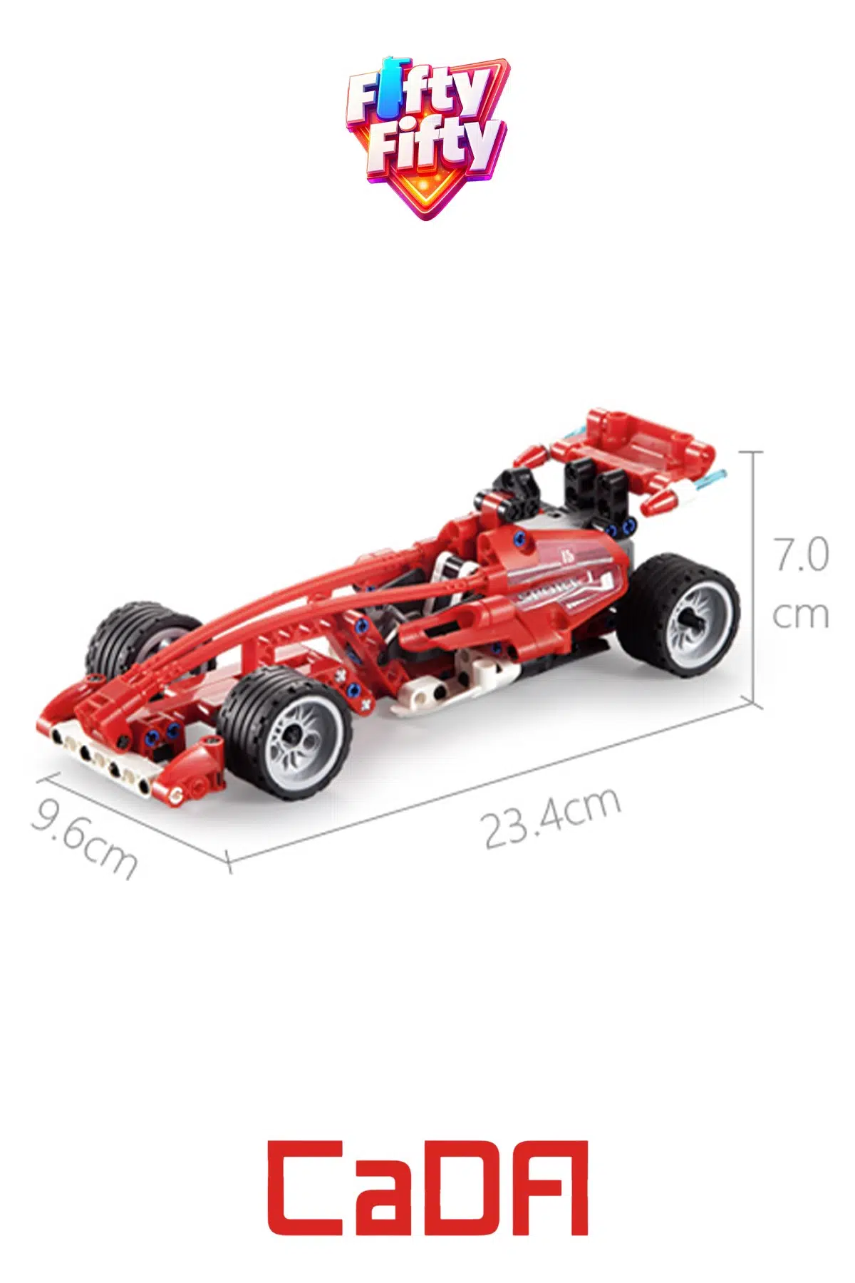 CADA Çek Bırak F1 Yarış Arabası 144 Parça Araba Yapım Seti Blok Araba -FFC52016W-144P