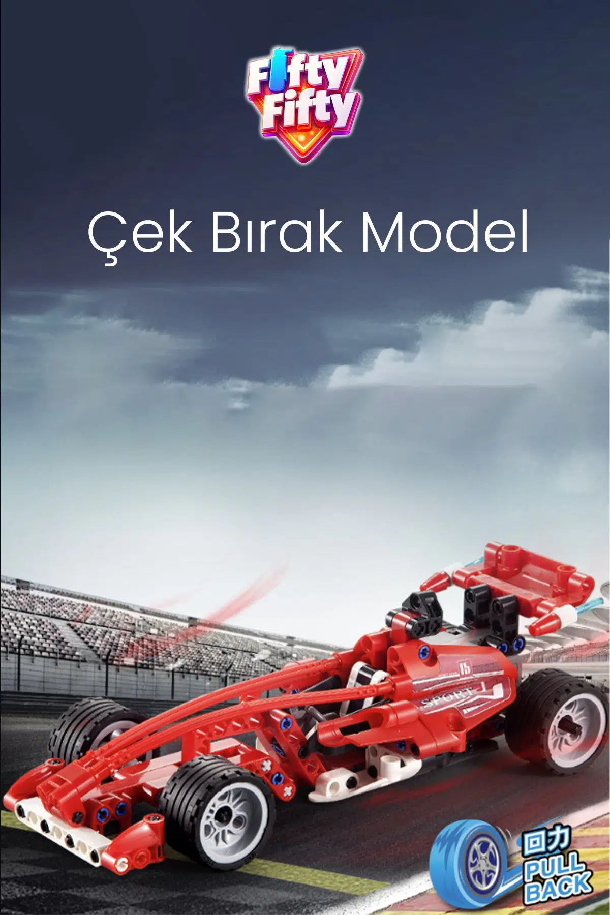 CADA Çek Bırak F1 Yarış Arabası 144 Parça Araba Yapım Seti Blok Araba -FFC52016W-144P