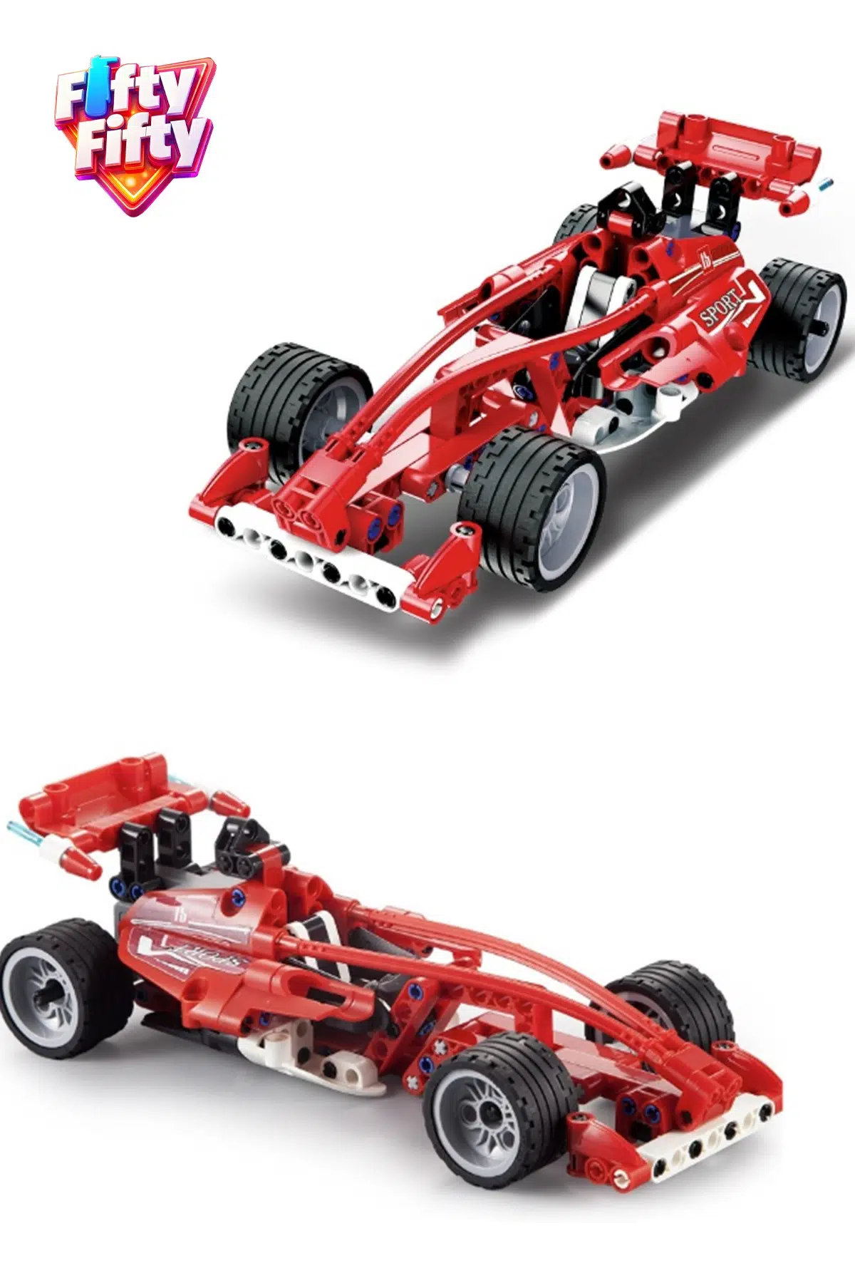 CADA Çek Bırak F1 Yarış Arabası 144 Parça Araba Yapım Seti Blok Araba -FFC52016W-144P