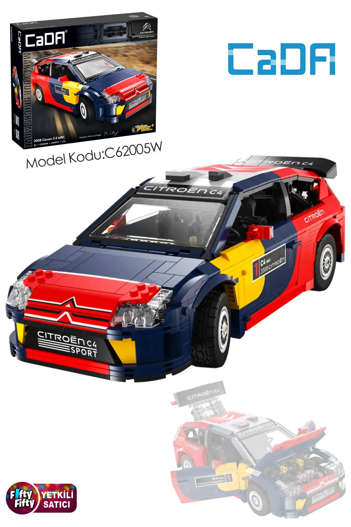 Cada Citroen C4 Wrc 2008 -C62005W (1569 Parça) Profesyonel Oyuncak Yapım Seti