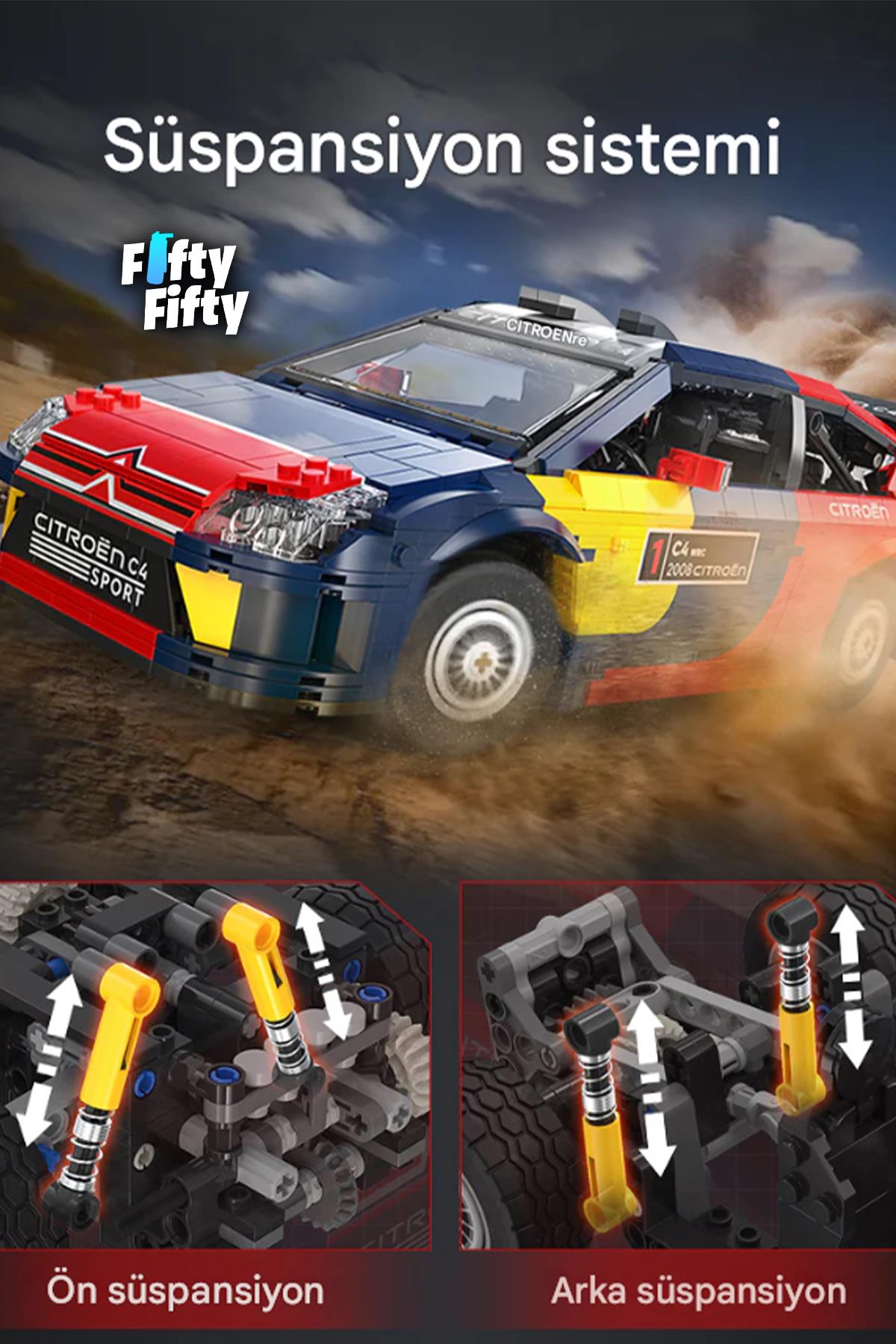 Cada Citroen C4 Wrc 2008 -C62005W (1569 Parça) Profesyonel Oyuncak Yapım Seti